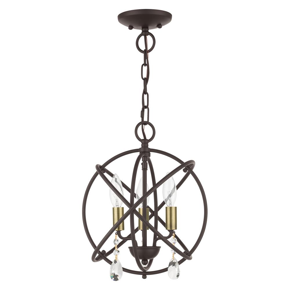 Bronze Mini Plug-in Crystal Candle Chandelier