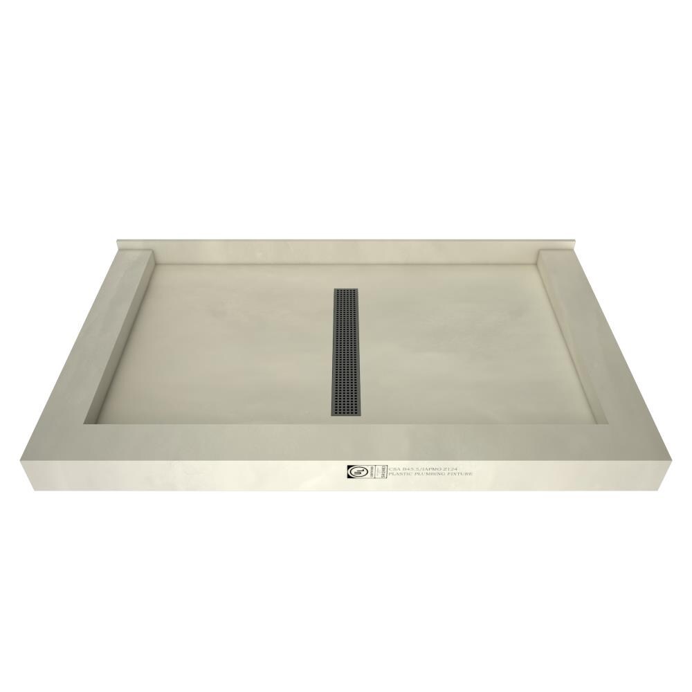 Tile Redi RT3648CTC-PVC-BN 36-in W x 48-in L x 5.75-in H Made For Tile Rectangle Shower Pan Base (Center Drain)