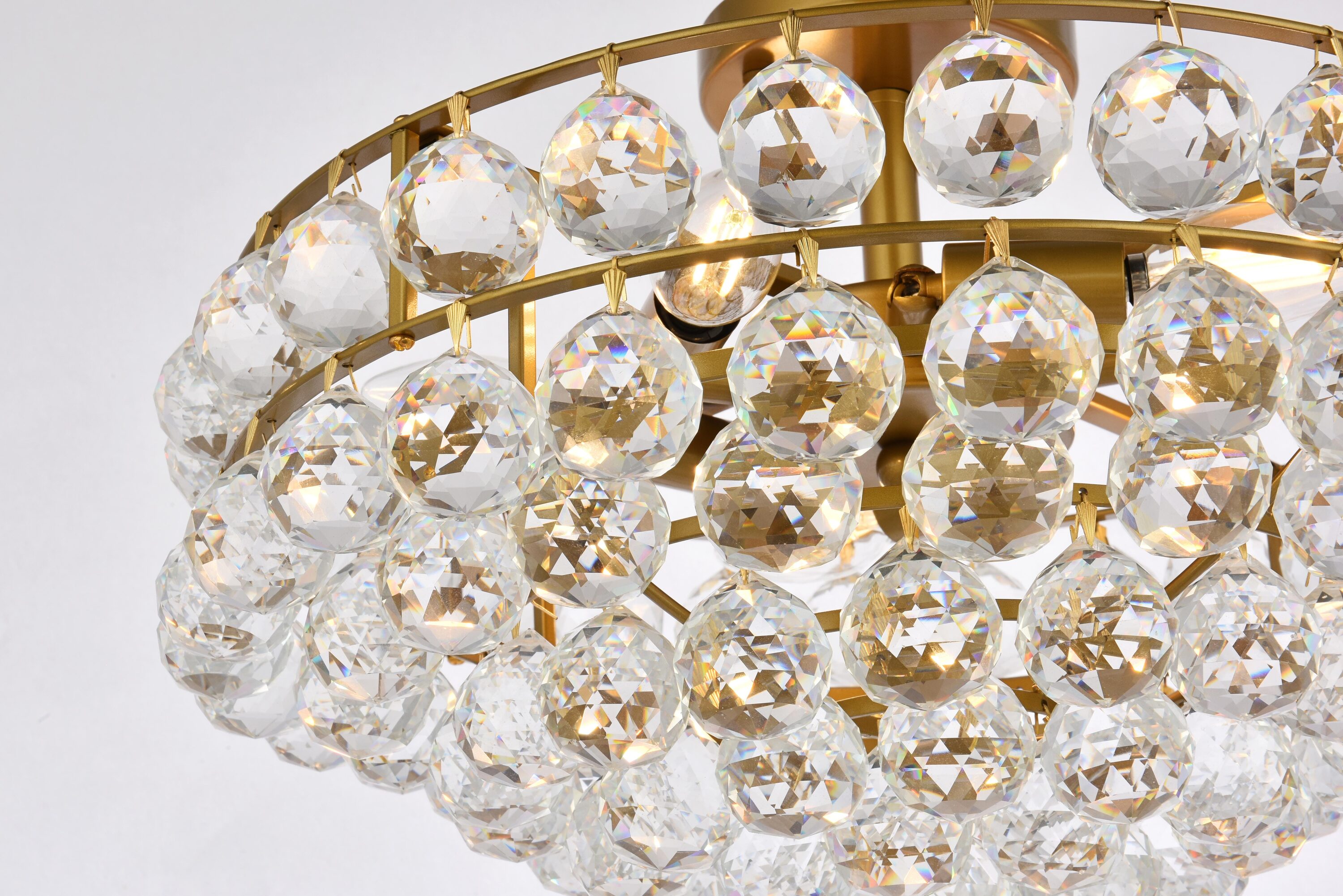 Savannah 18'' Brass and Crystal 5-Light Flush Mount