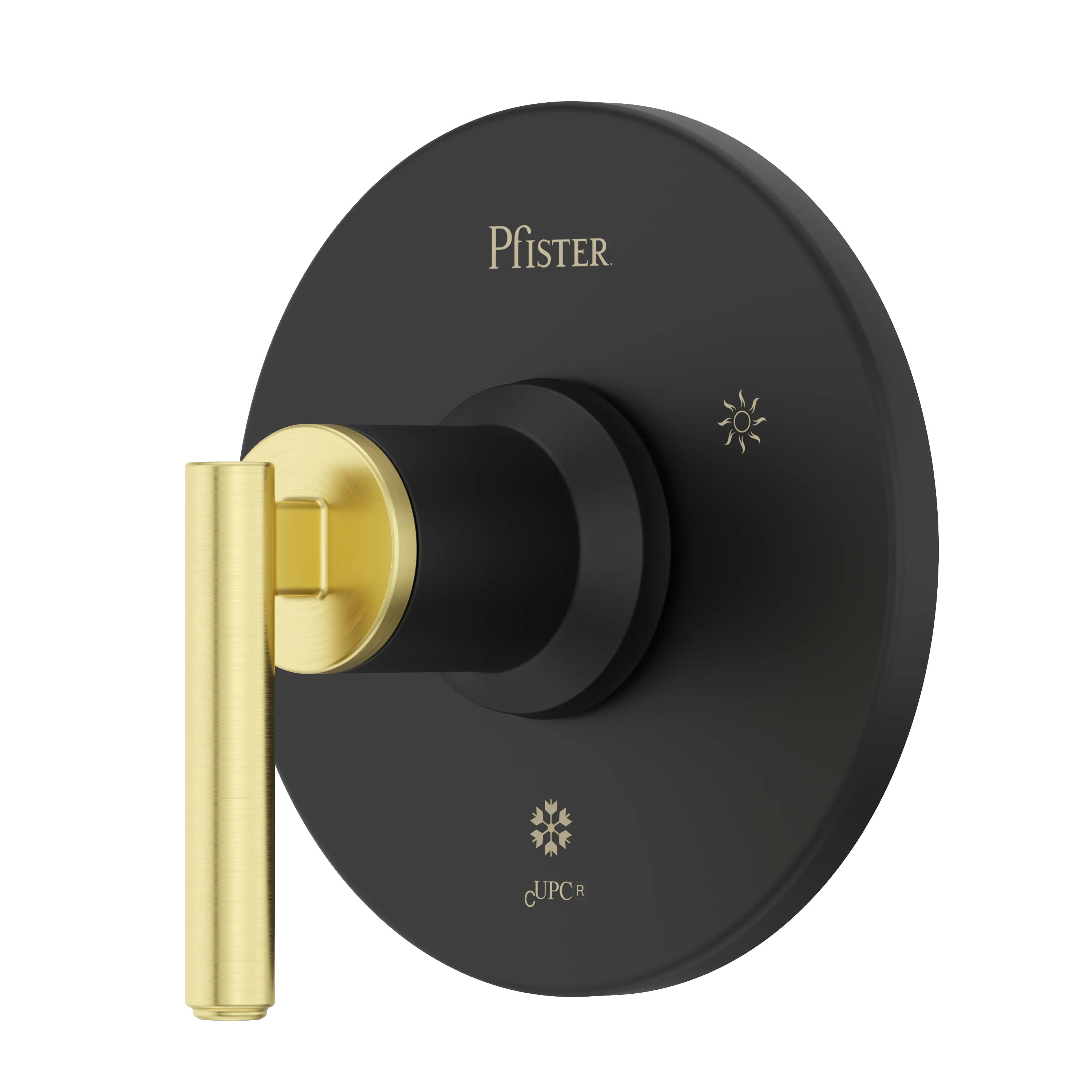 Pfister Capistrano Matte Black and Brushed Gold 1 -Handle Lever Shower Faucet Handle