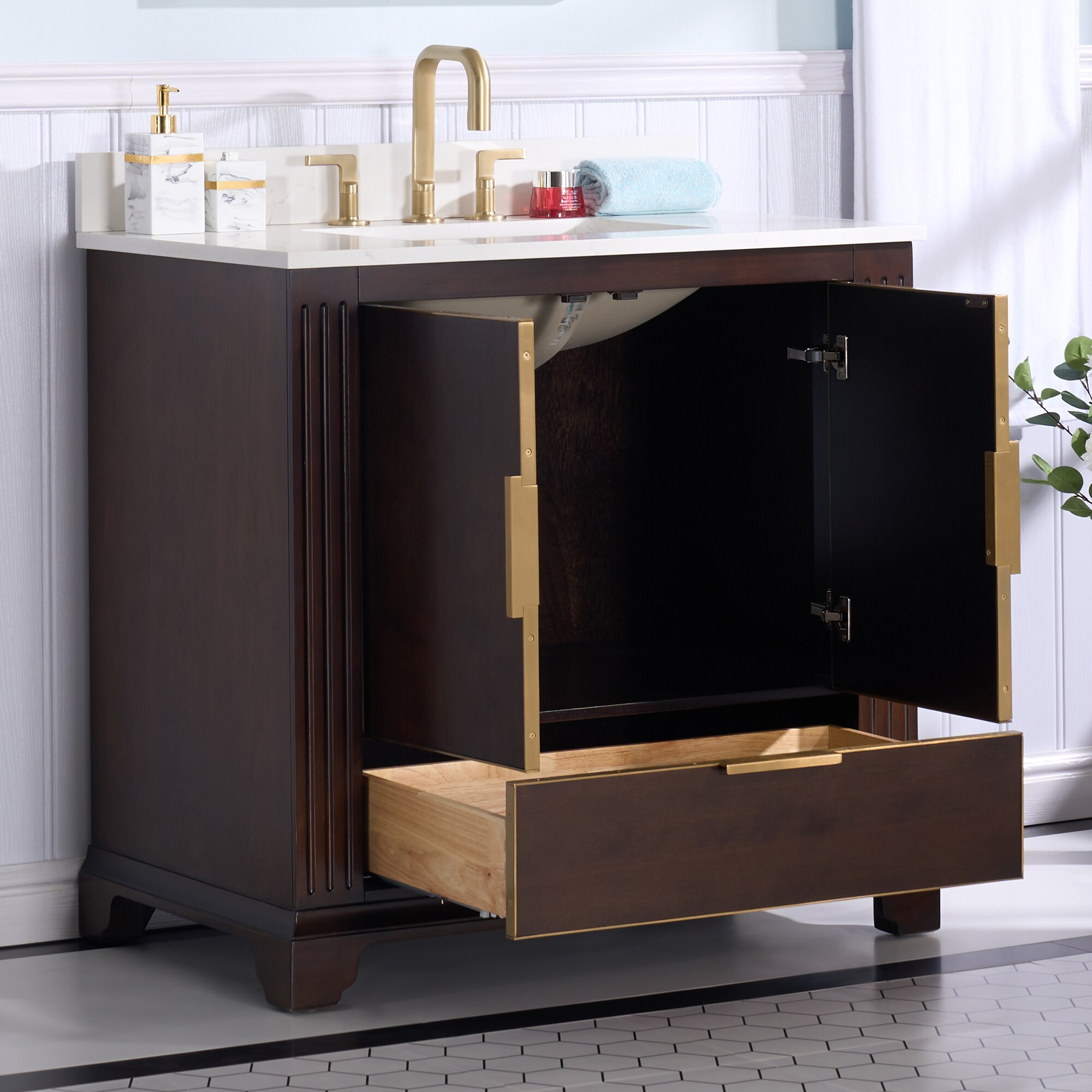 WELLFOR EX-VEBV36WH Bath-Vanity-Combo - View #4