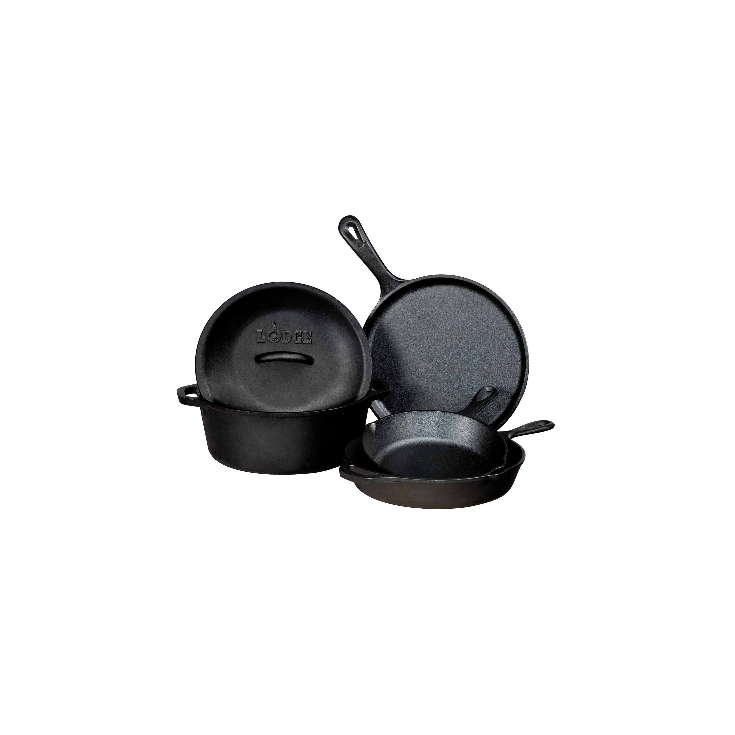 Lodge Cast Iron 14.15-in Cast Iron Skillet Set with Lid in the