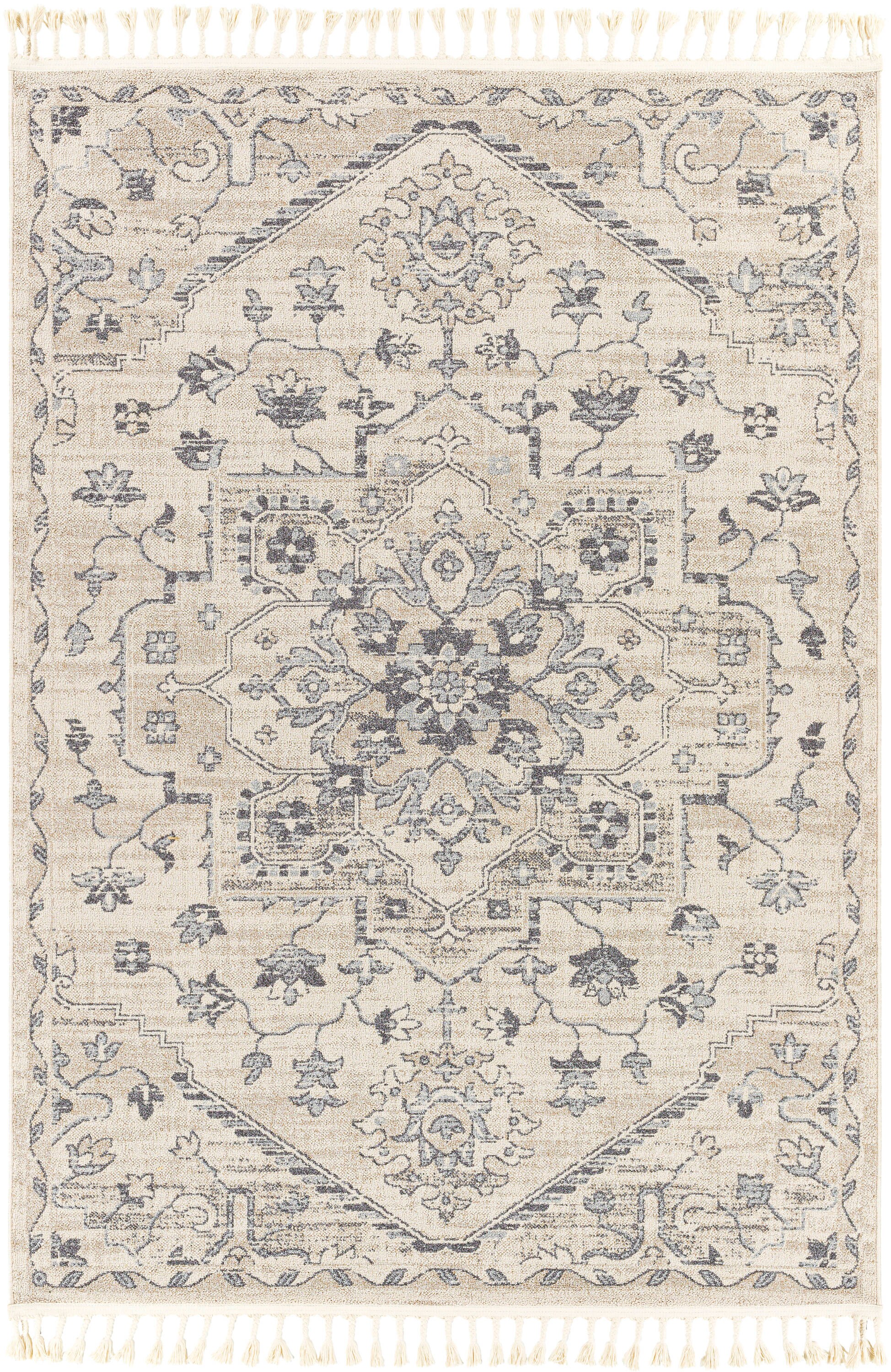 Surya Euphoria 5 x 7 Medium Gray Indoor Medallion Oriental Area Rug at ...