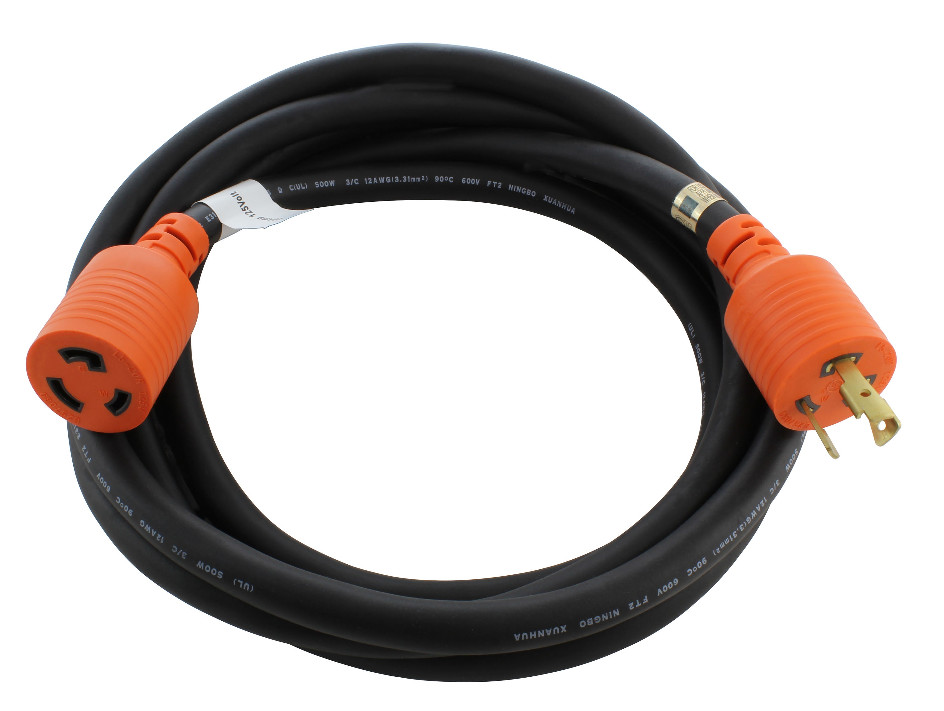 AC WORKS 10ft SOOW NEMA L5-20 20A 125V 10-ft 12/3-Prong Indoor/Outdoor Soow Heavy  Duty Locking Extension Cord in the Extension Cords department at