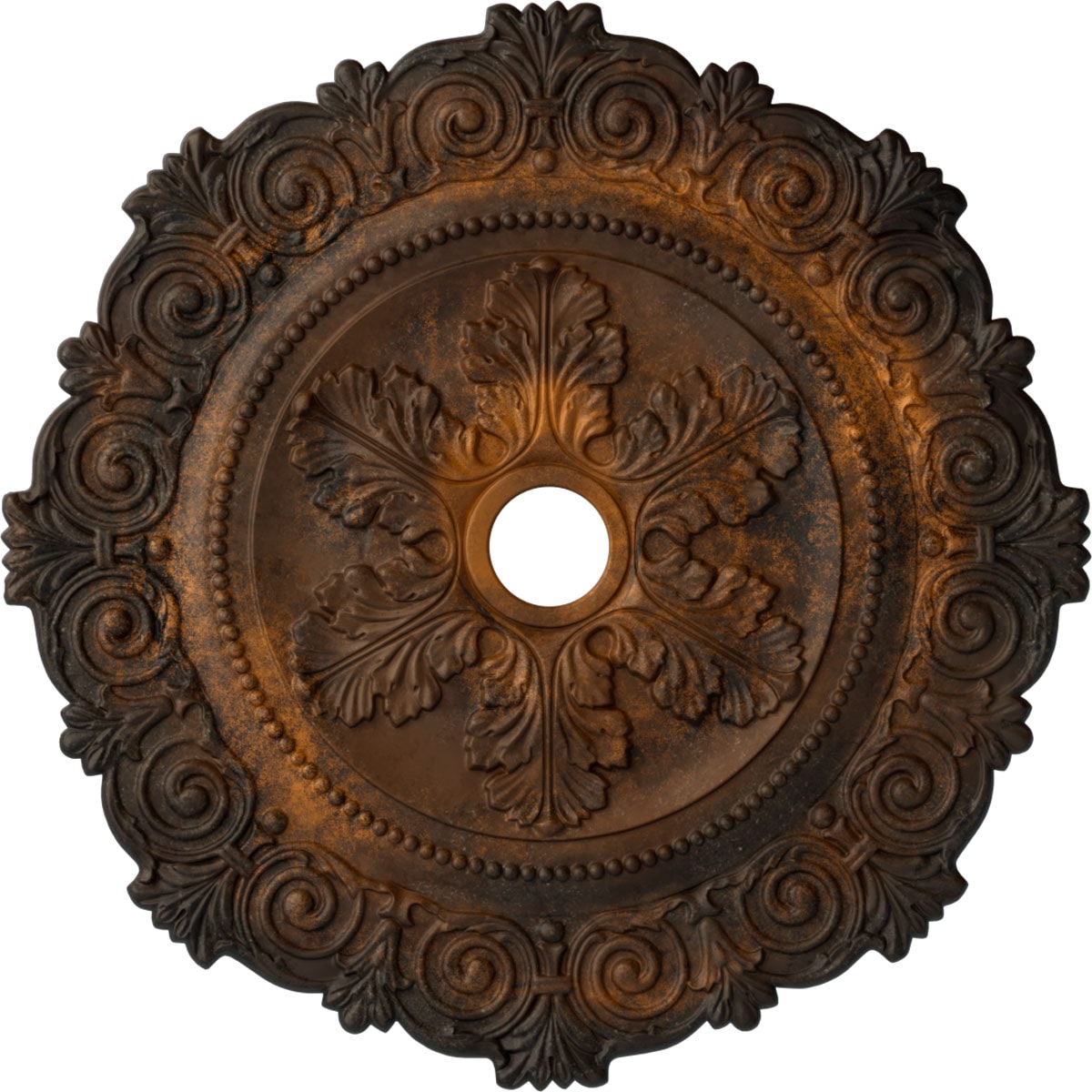 Ekena Millwork CM33SCRUS Scroll 33.25-in W x 33.25-in L Painted Rust Polyurethane Whole Ceiling Medallion