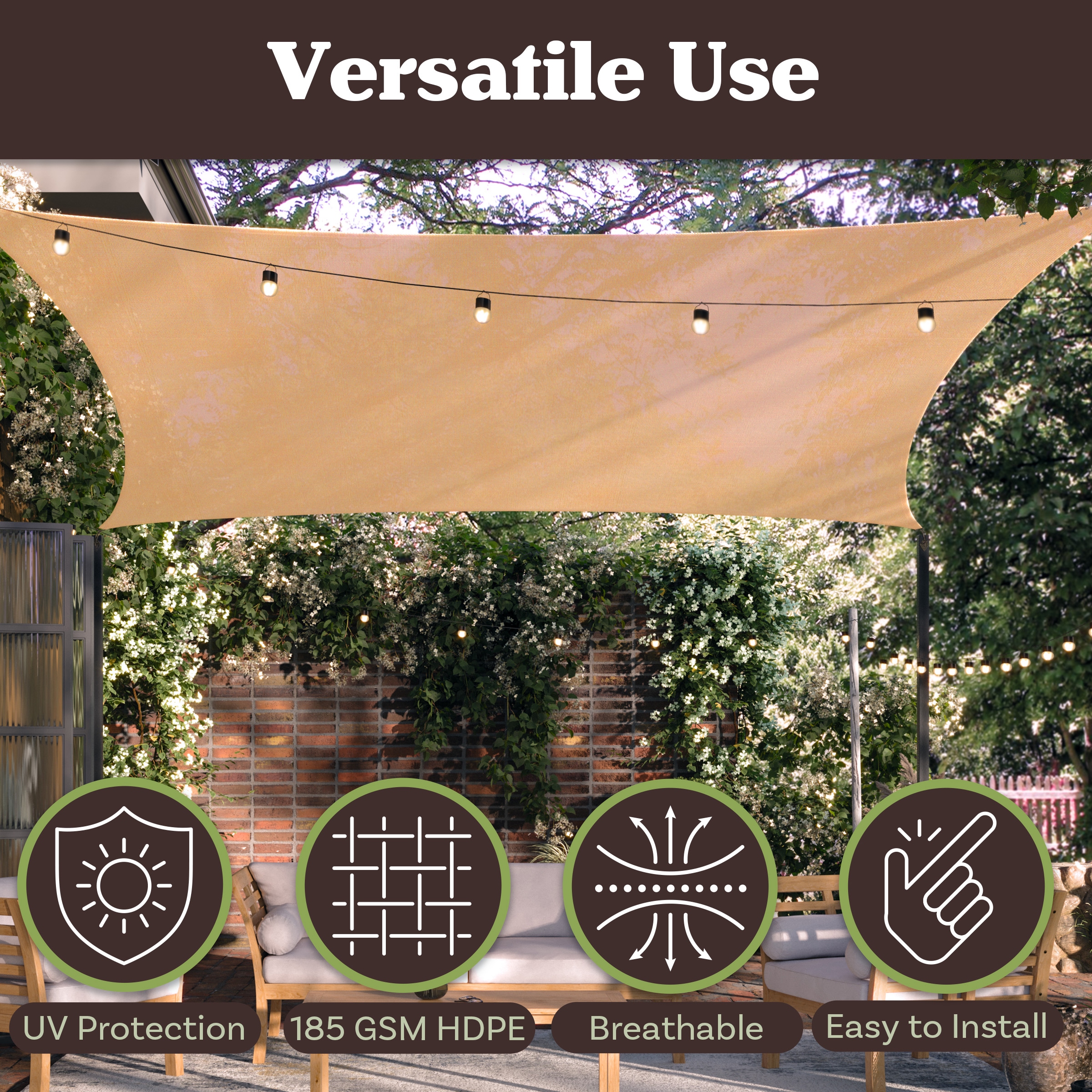 Pure Garden 50-LG1485 Shade-Sails-Fabric - View #4
