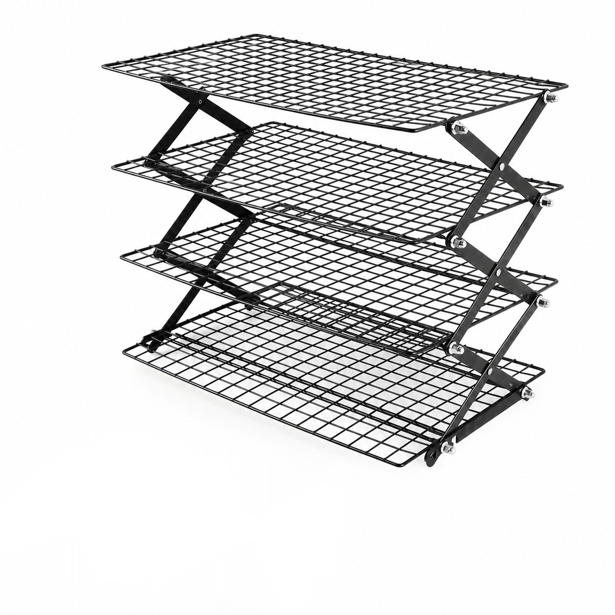 Aoibox  Steel 4 Tier Collapsible Cooling Rack 3 Setting Adjustable Height 17 12 in x 9 84 in Per Tier