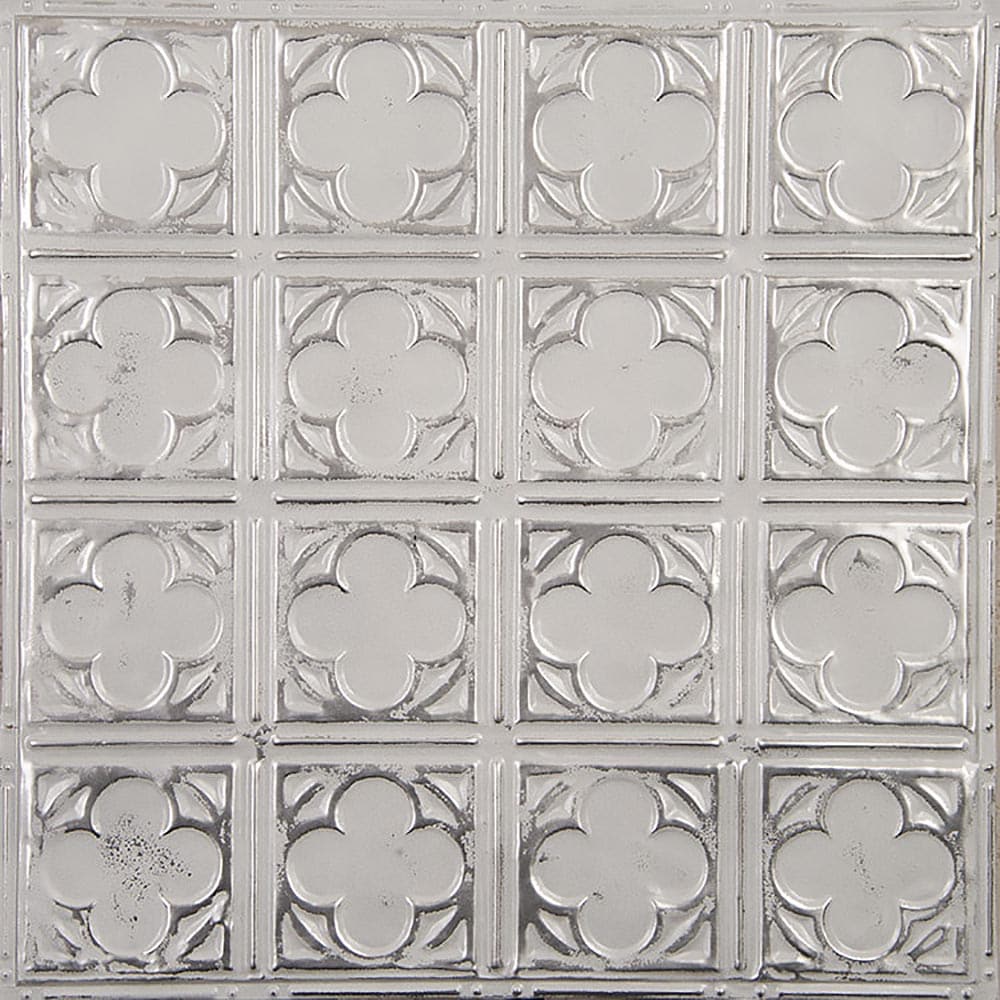 American Tin Ceilings KIT-N-P35-SWW 2-ft x 2-ft Silver Washed White Steel Surface-mount Ceiling Tile ( 5 -Pack, 20-sq ft / Case )