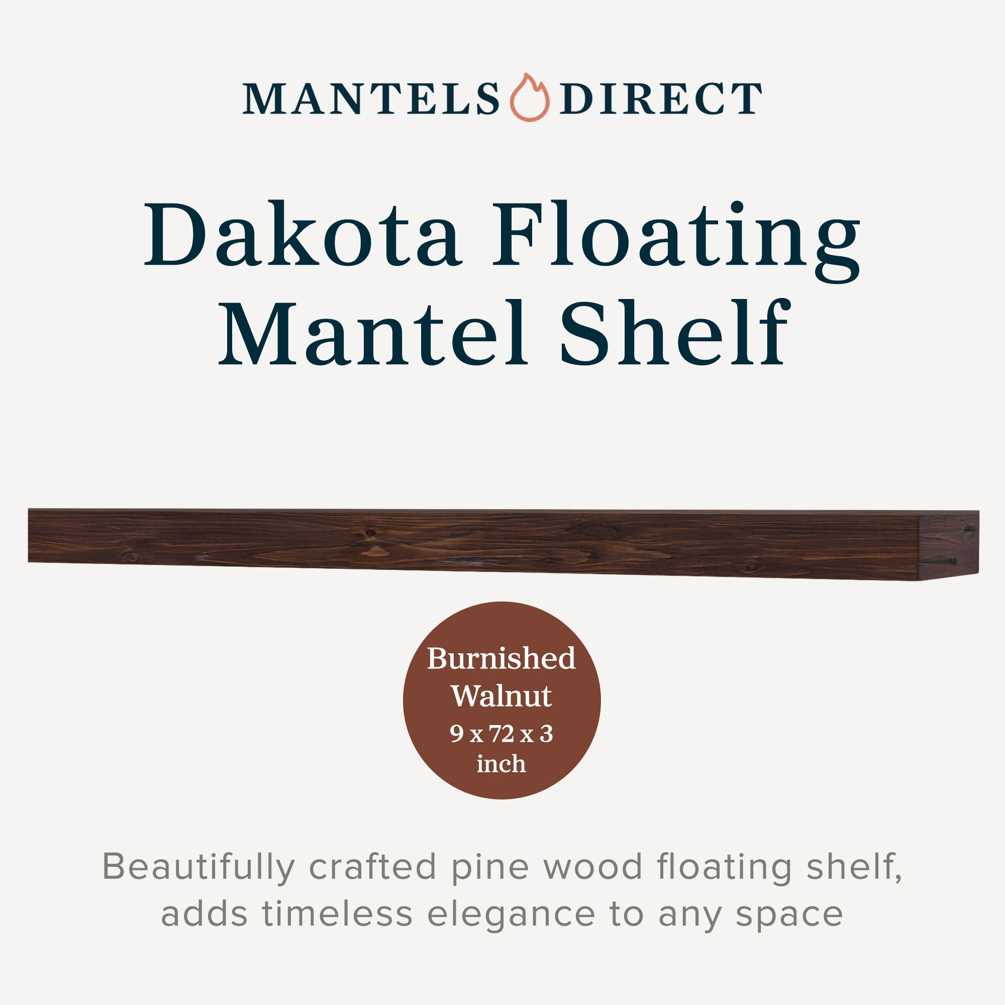 Mantels Direct DAKOTA-72X3-BW Mantel-Shelves - View #3