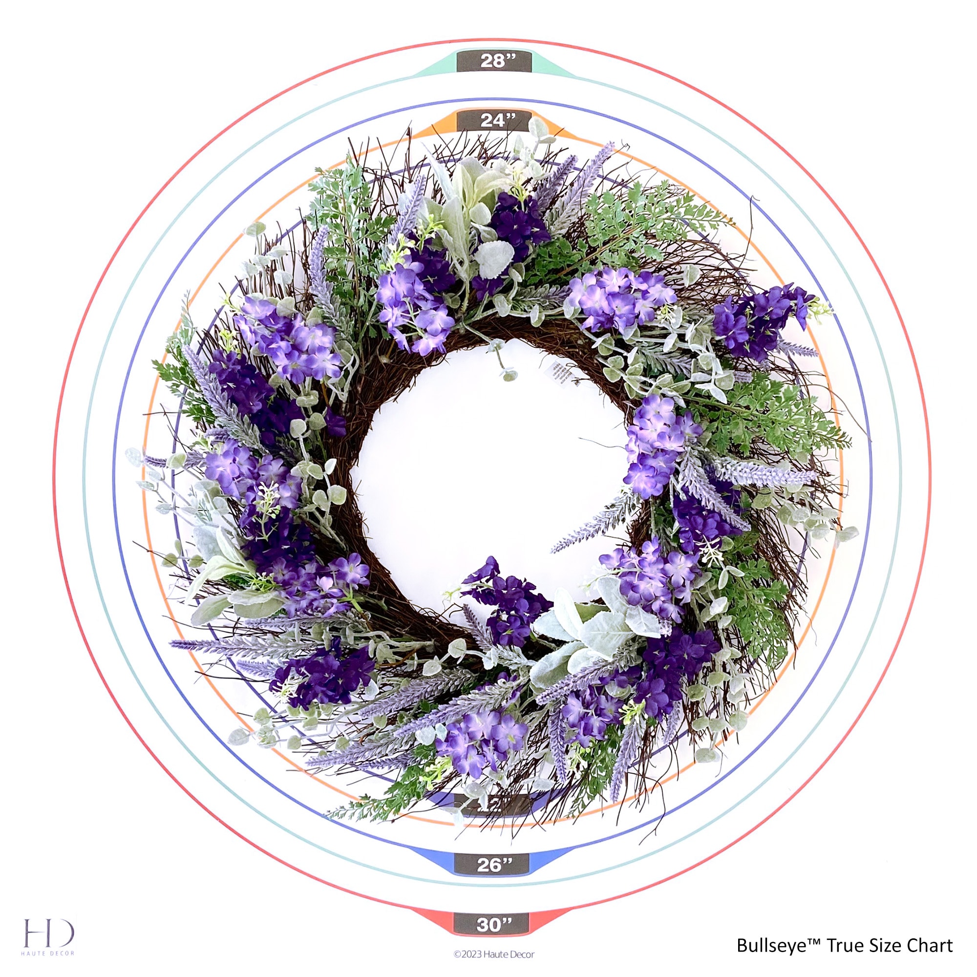 Lavender and Greenery 24-Inch Grapevine Floral Wreath