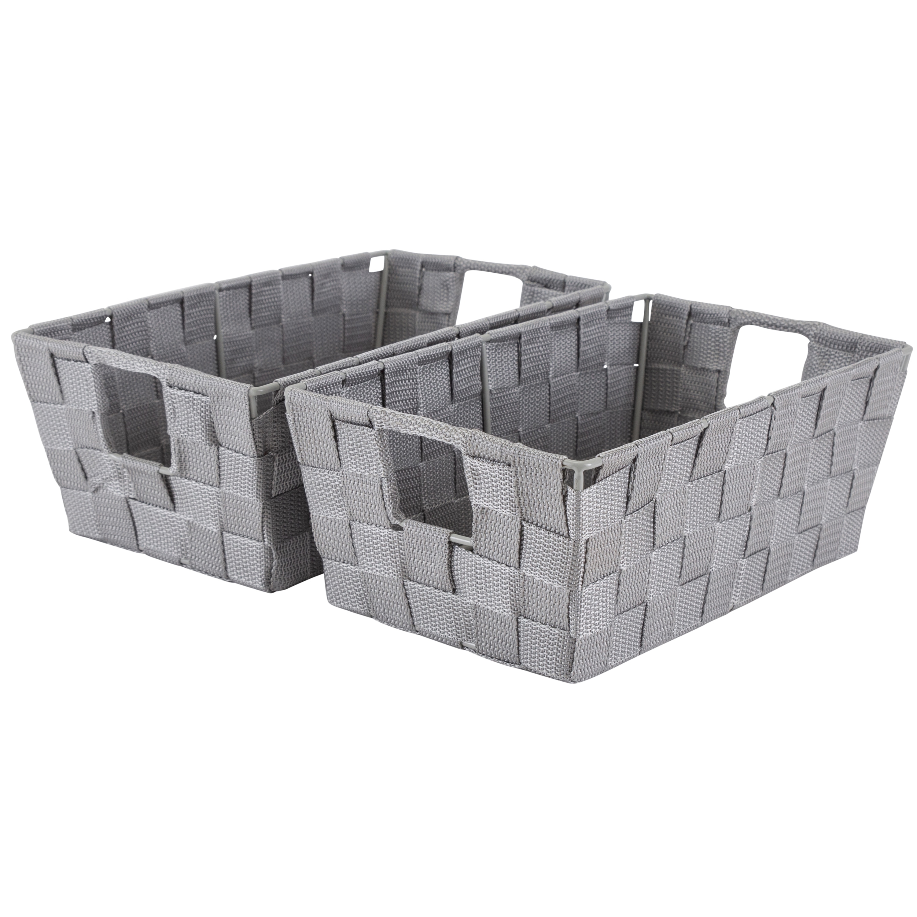 Simplify 25014-HGREY-2PK ( 11.4-in W x 4.5-in H x 6.5-in D ) Heather Grey Plastic Basket