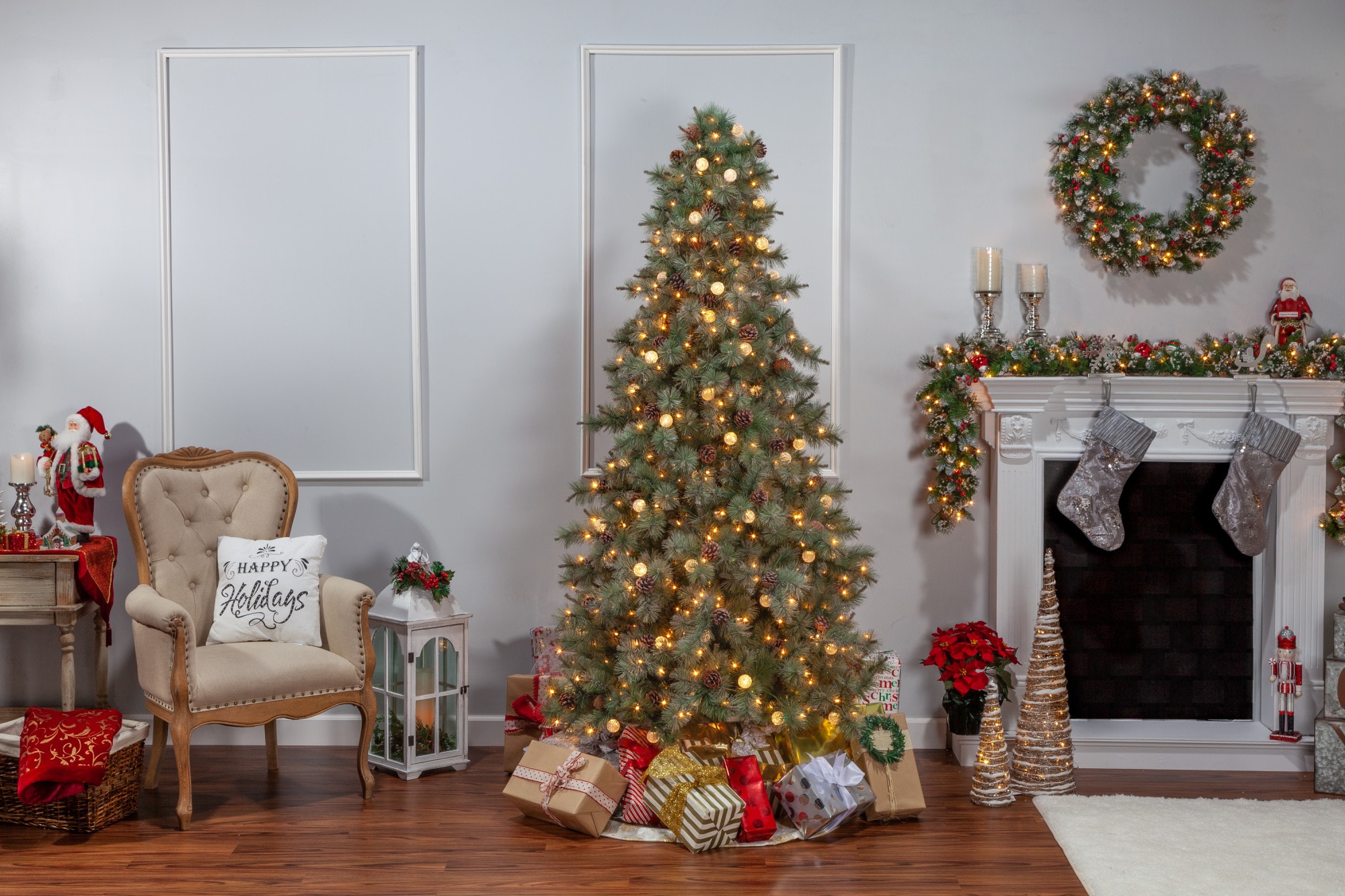 7.5 ft Pre-Lit Warm White LED Arcadia Fir Christmas Tree