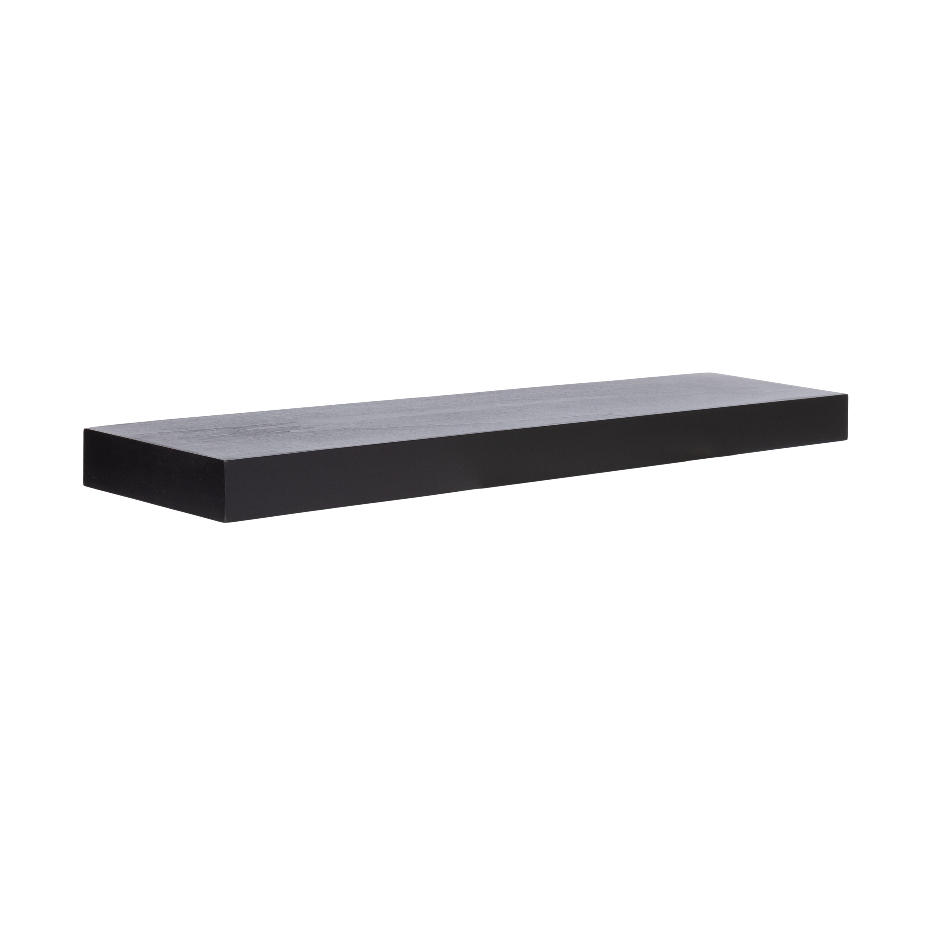 Kate and Laurel 227748 36-in L x 8-in D x 2.25-in H Black Wood Rectangular Floating shelf