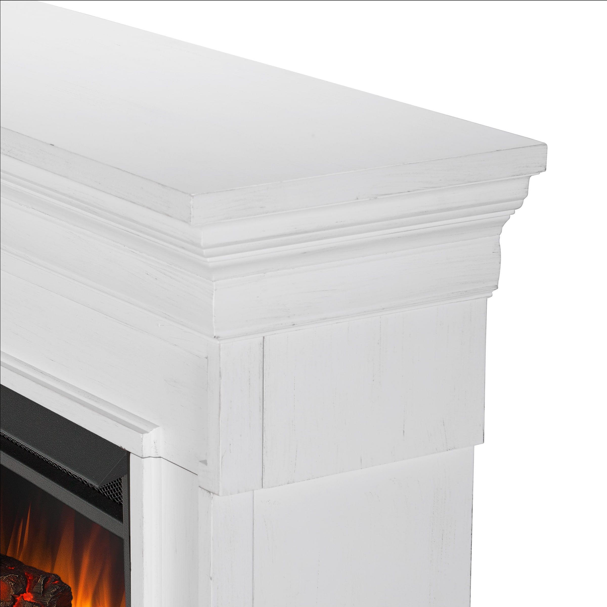 Real Flame 56-in W Rustic White Fan-forced Electric Fireplace in the ...