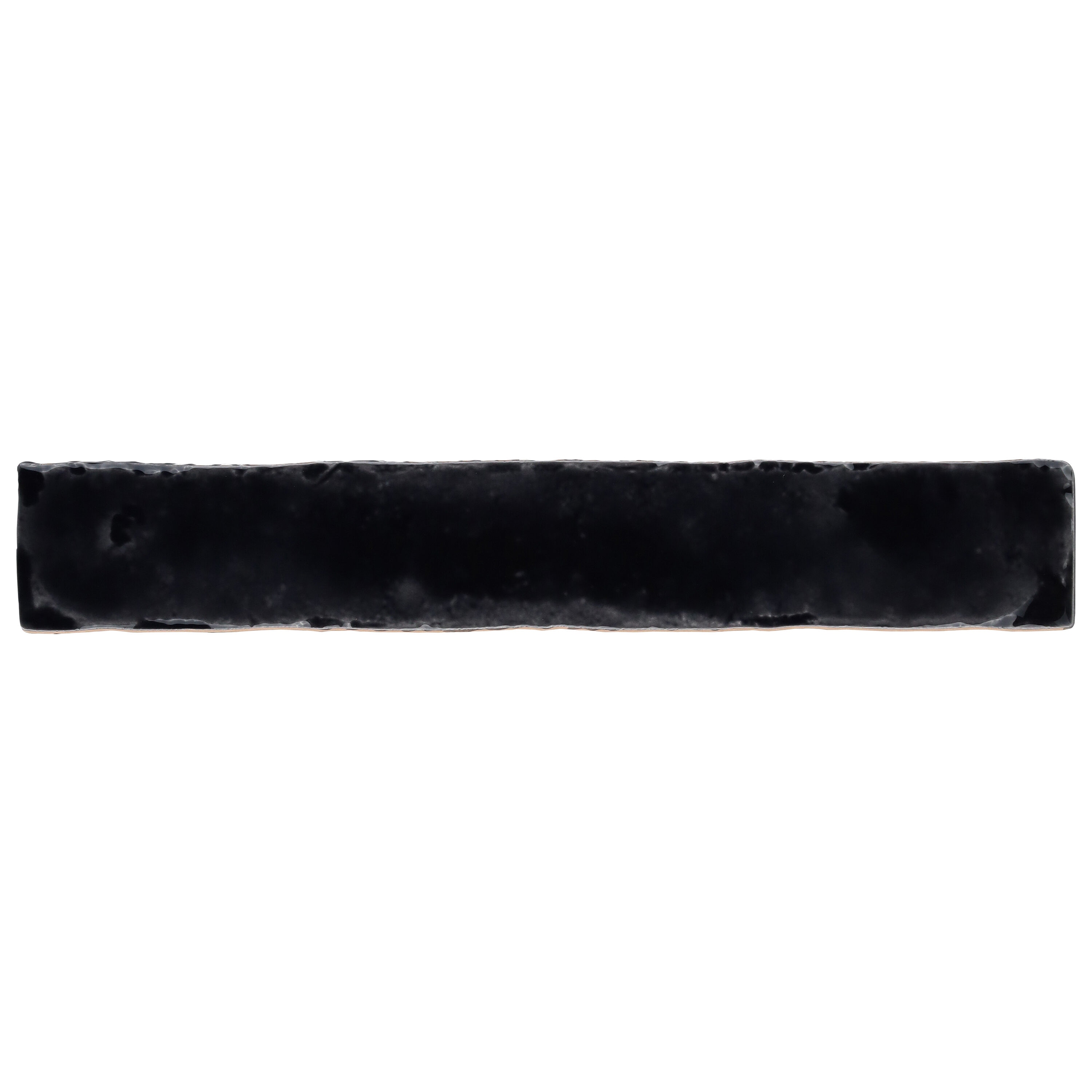Artmore Tile EXT3RD108452 Sample- Maven Coal Black 1-1/2-in x 8-in Glossy Ceramic Subway Wall Tile