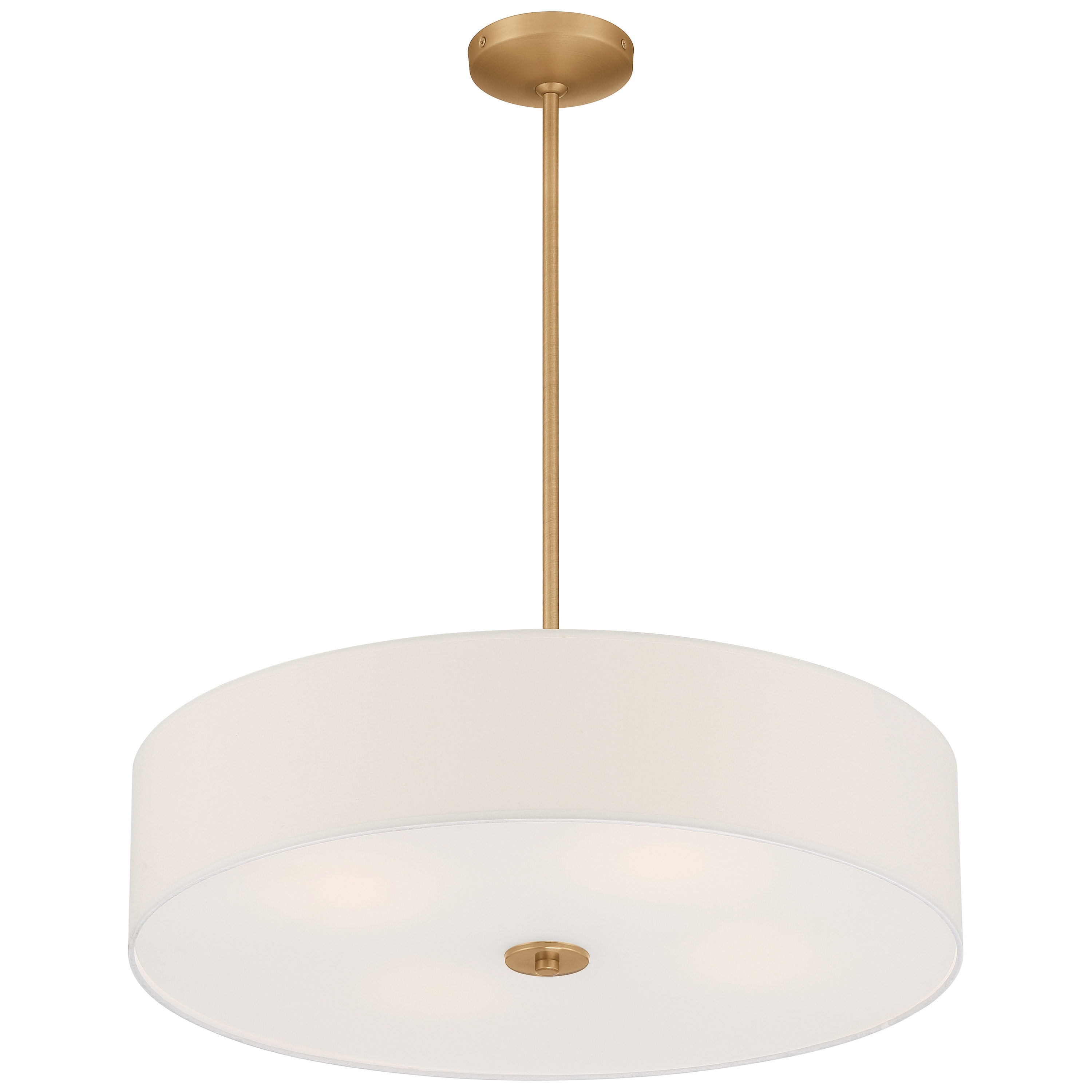 Transitional 24" Brass Drum LED Ceiling Light
