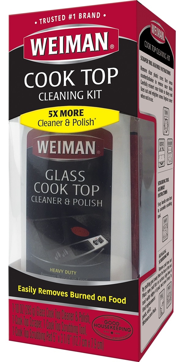 Weiman Products Complete Cook Top Cleaning Kit - 10 oz Cream, Non-Abrasive  Pads, Micro-Bead Technology, Glass Top-Safe, for All Surfaces in the Cooktop  Cleaners department at
