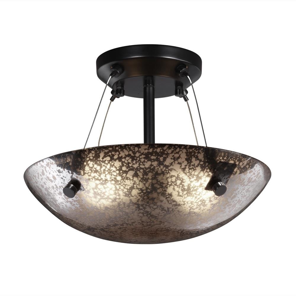 Justice Design Group FSN965035MRORMBLKF1 Fusion 2 -Light 14-in Matte Black Semi Flush Mount Light