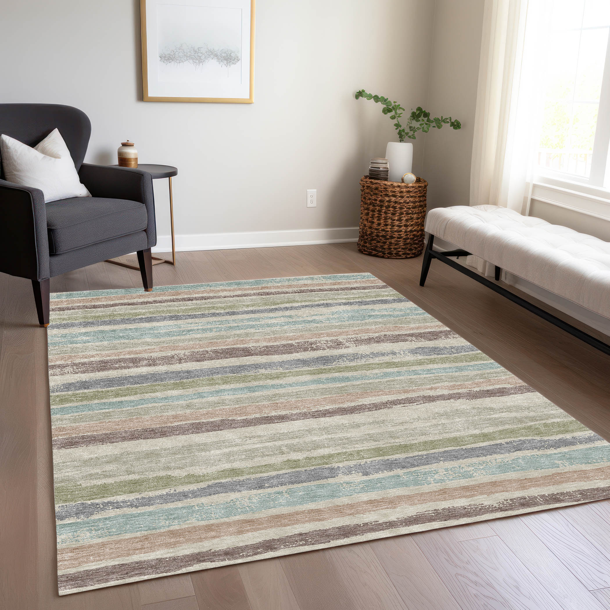 Addison Rugs ACN1019BG10X14 Chantille ACN1019BG 10 x 14 (ft) Polyester Beige Rectangular Indoor/Outdoor Geometric Machine washable Area rug