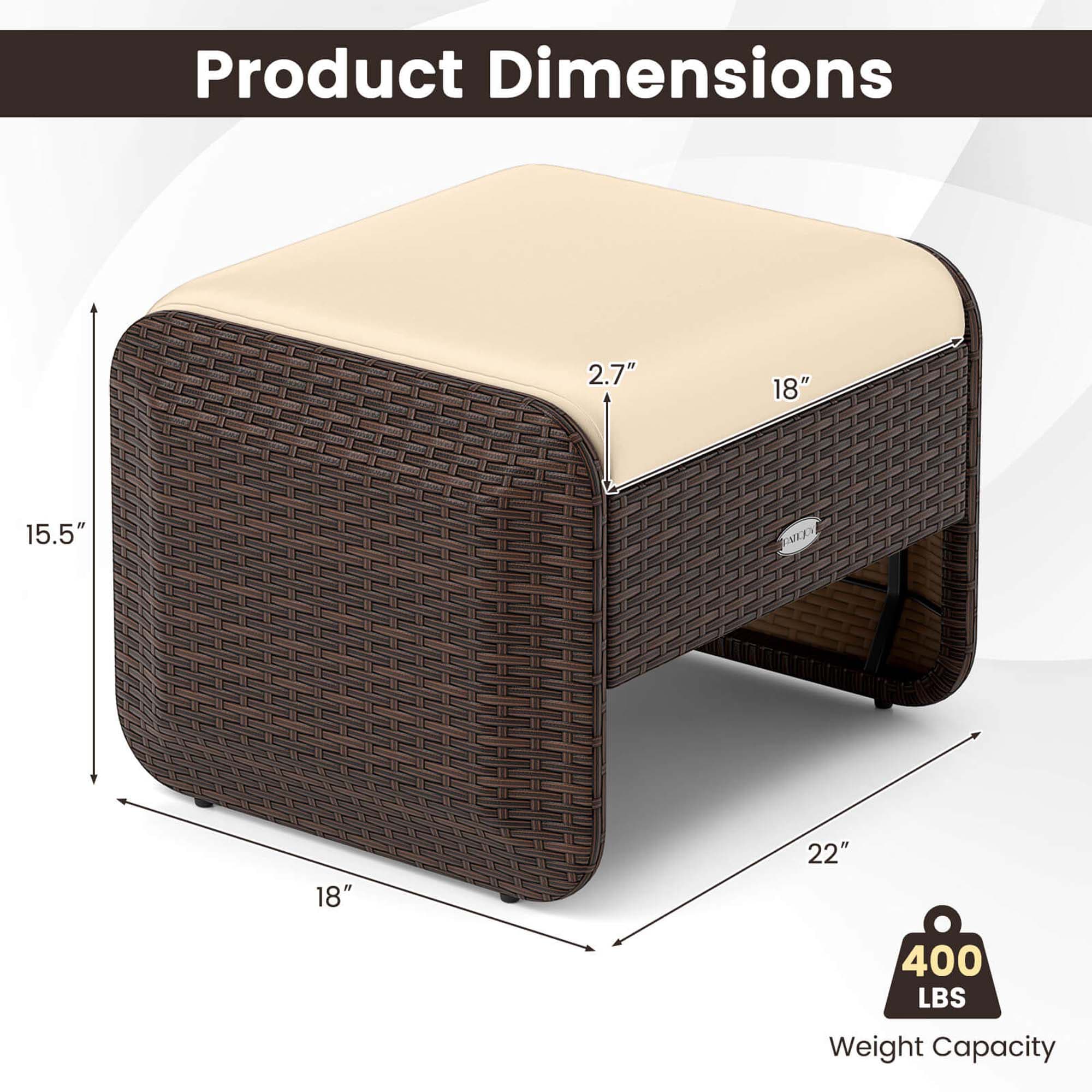 Costway HCST05801 Stools-Ottomans - View #2