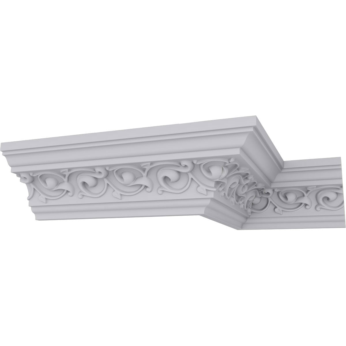 Ekena Millwork MLD03X03X05VE-CASE-8 3-3/8-in T x 3-3/8-in W x 7-ft 10-1/2-in L Primed Urethane MLD03X03X05VE-CASE-8 Crown Moulding 8 -Pack
