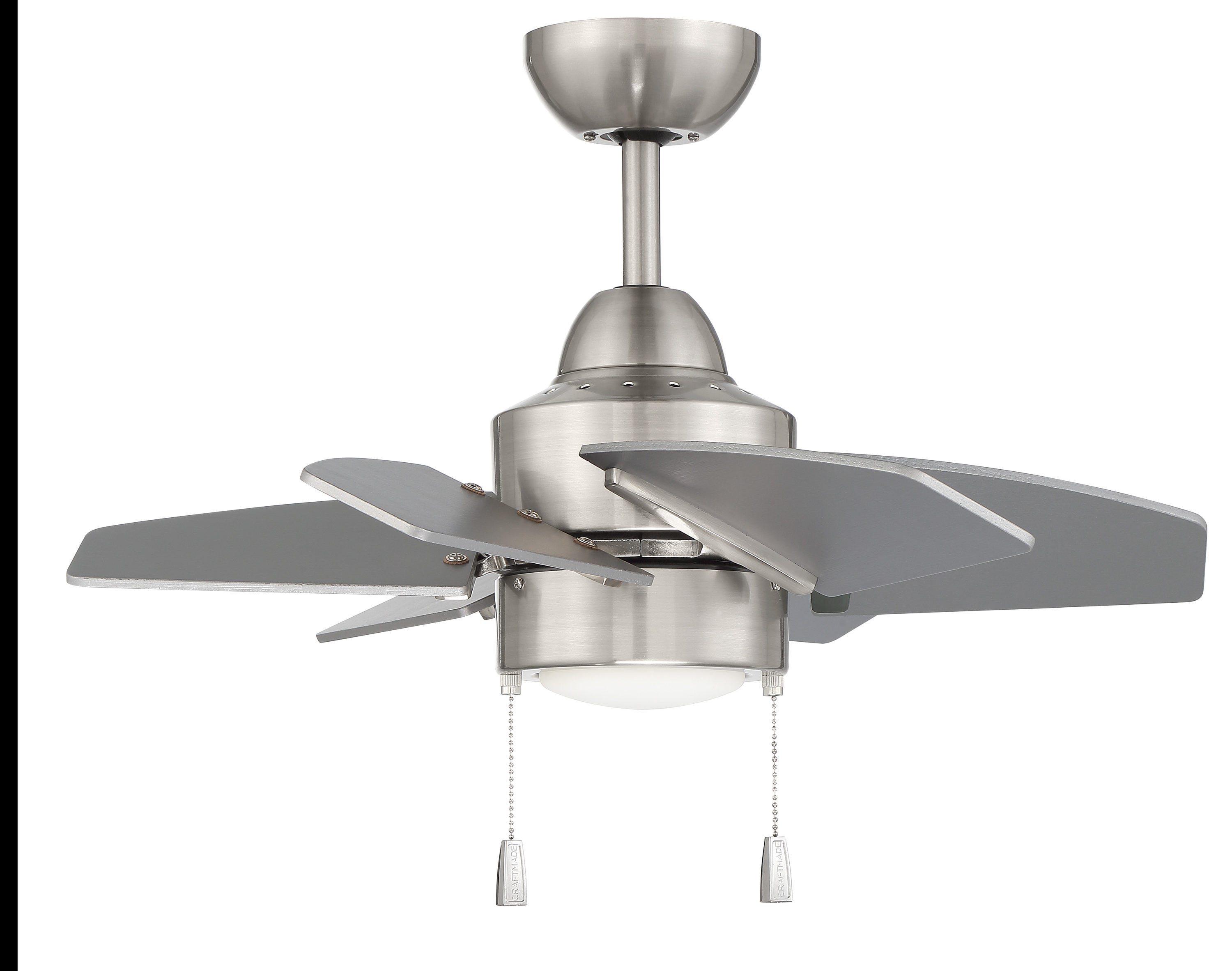 K11001 Craftmade Ceiling Fan Brushed Nickel Contemporary Flush Mount 