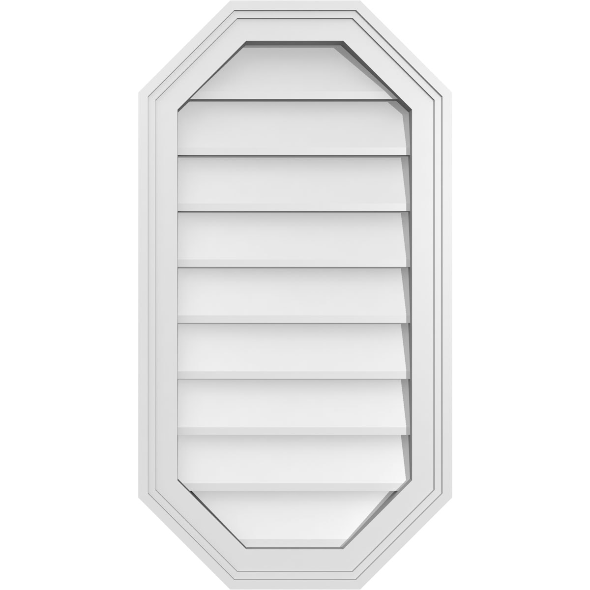 Ekena Millwork GVPOV16X3002SN 16-Inches x 30-Inches Off-white Octagon PVC Gable Louver Vent