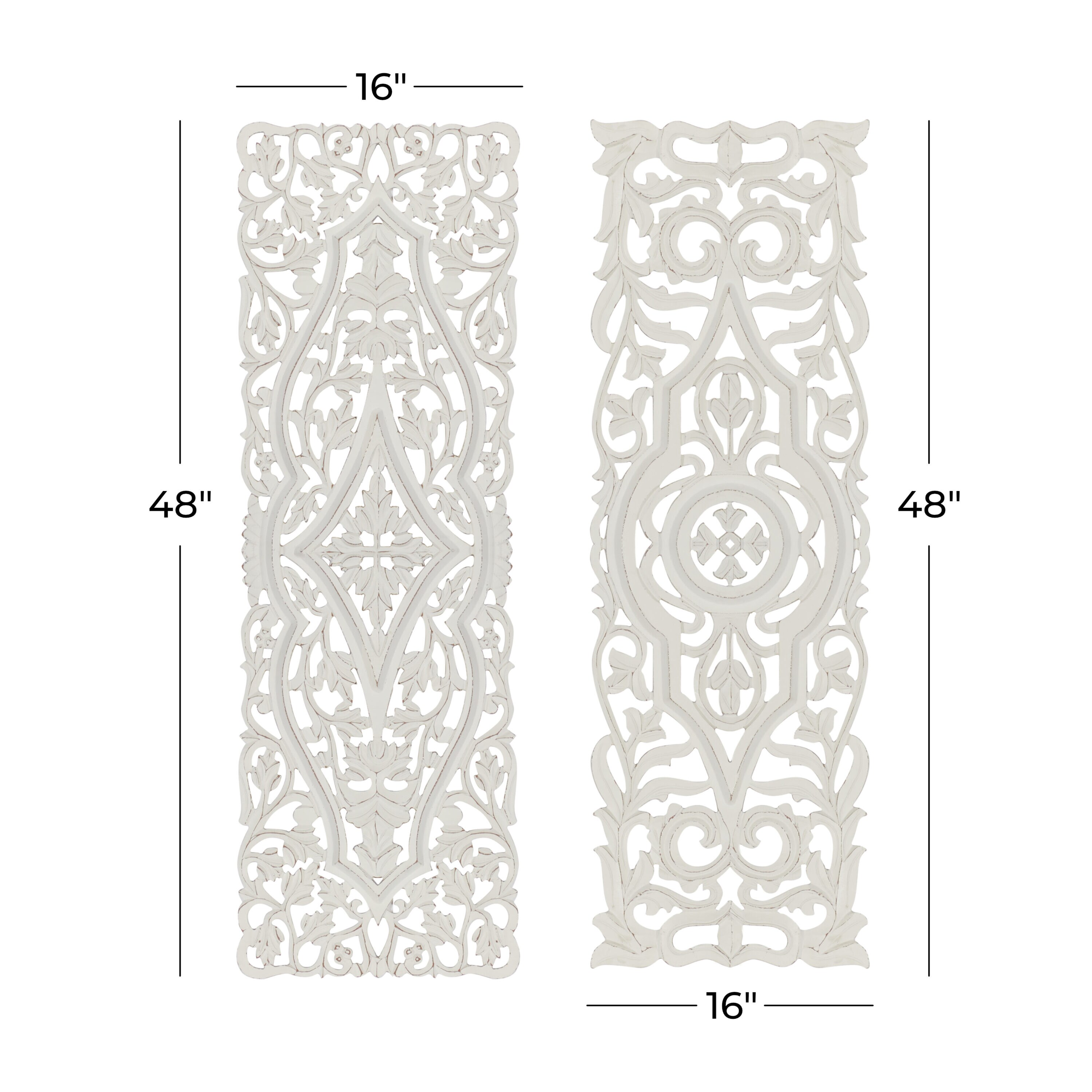 Grayson Lane 15.5-in W x 47.75-in H Wood Floral Wall Sculpture in the ...
