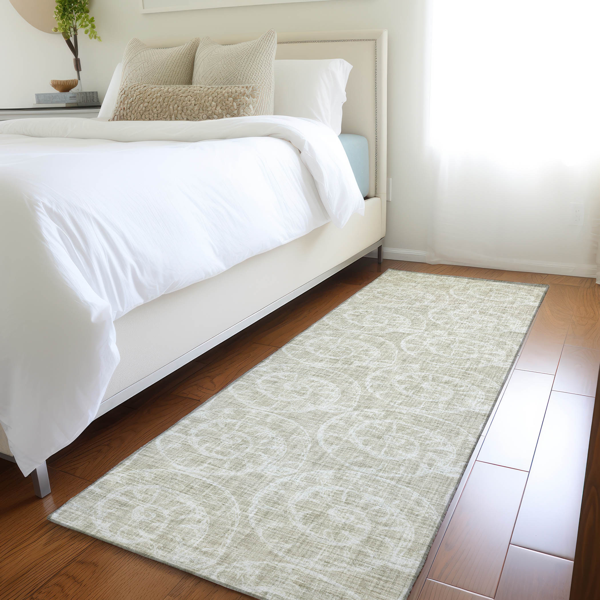 Addison Rugs AMF190BE2X8 Mayfield AMF190BE 2 x 7 (ft) Loomed Polyester Beige Rectangular Indoor Geometric Machine washable Area rug
