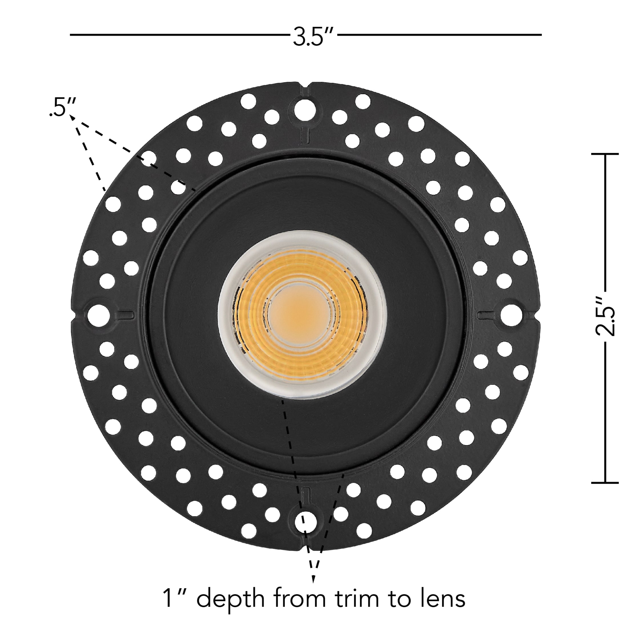 2-Inch Black Aluminum Trimless Recessed LED Downlight