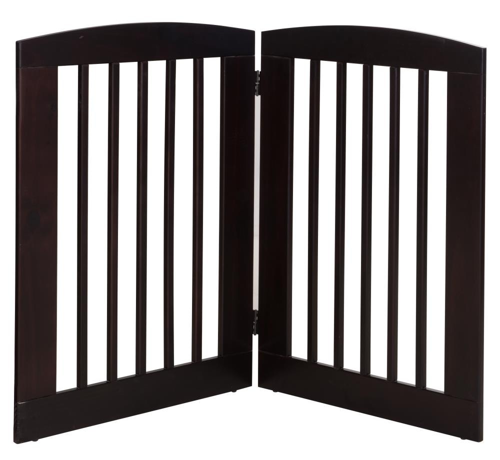 Camaflexi 253602 36-in H Freestanding Expandable Brown Wood Pet Gate