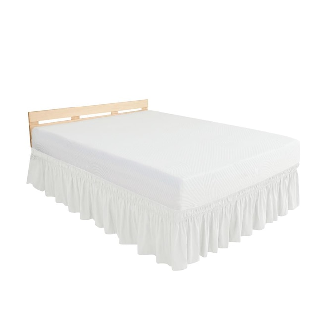 Ruffled Bed Skirt King, Wrap Around Bed Skirt White King