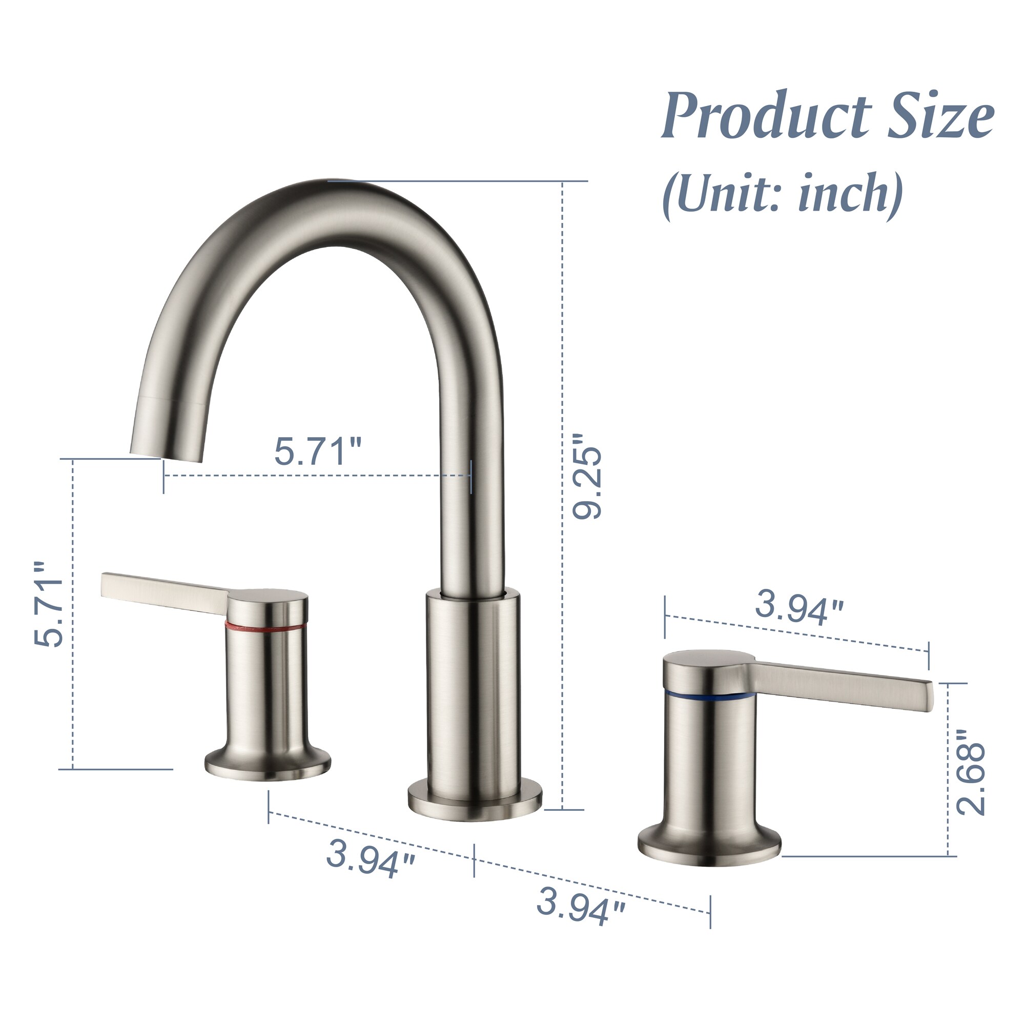 Vanityfus 2 Lever Handle Faucet Bathroom Faucet with Supply Lines ...