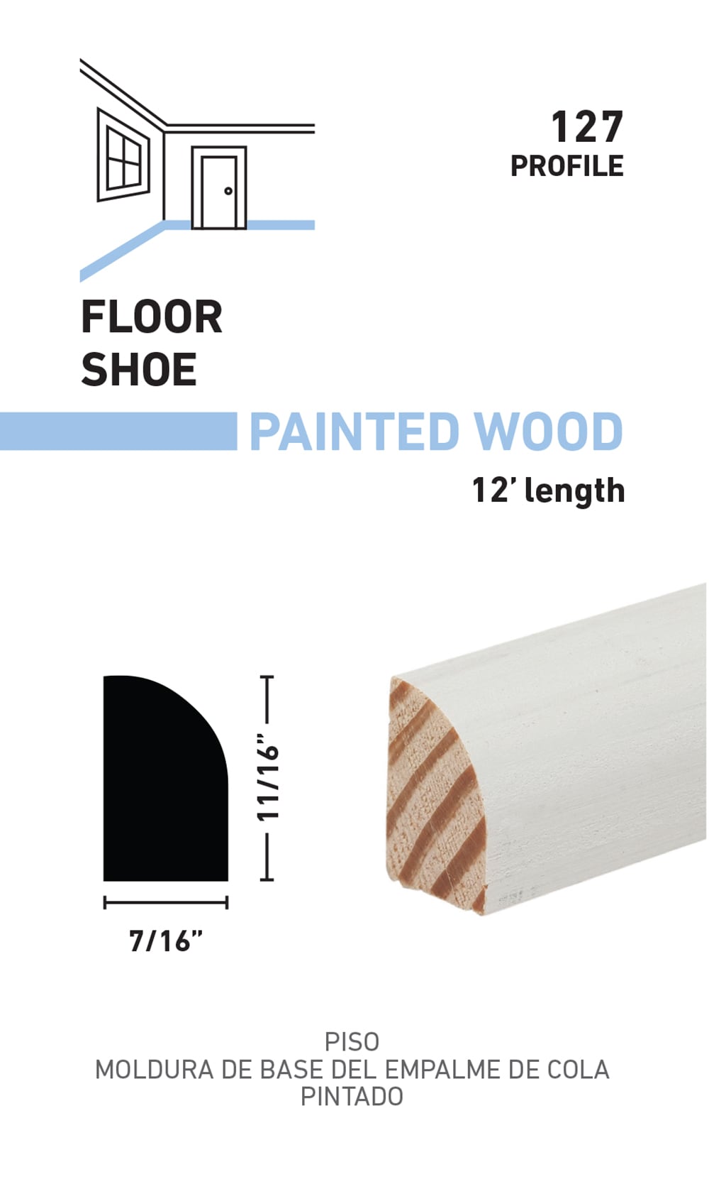 allen + roth L041272W12 Quarter-Round-Moulding - View #3