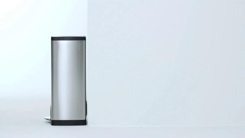 Curver Deco 50 Liter / 13 Gallon Tall Plastic Kitchen Trash Can With Foot Pedal And Bag Holder And Lid - Perfect For Household Use Indoor For Garbage Disposal, Recycling , Black/Silver