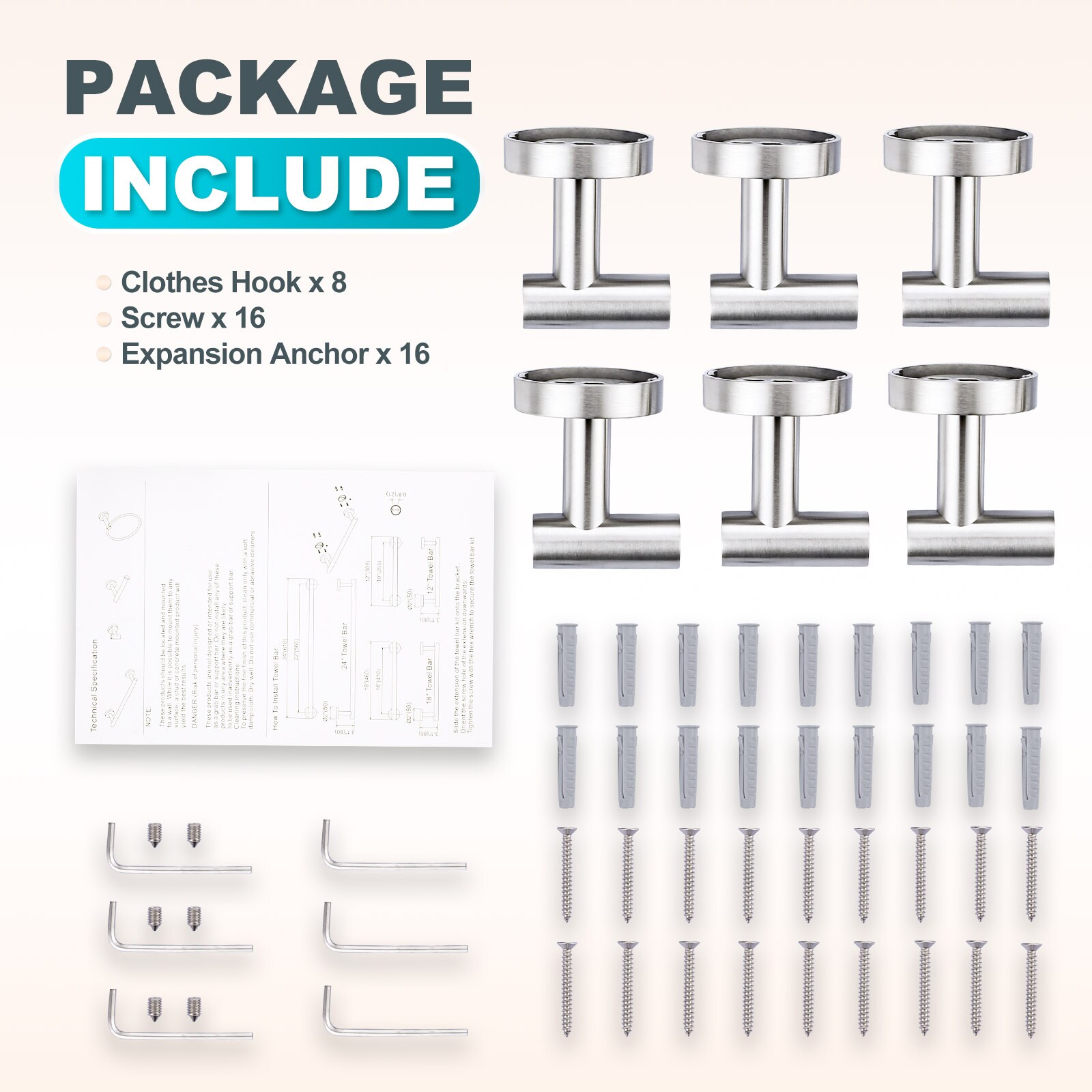 WOWOW 410036X6-LW Robe-Hooks - View #8