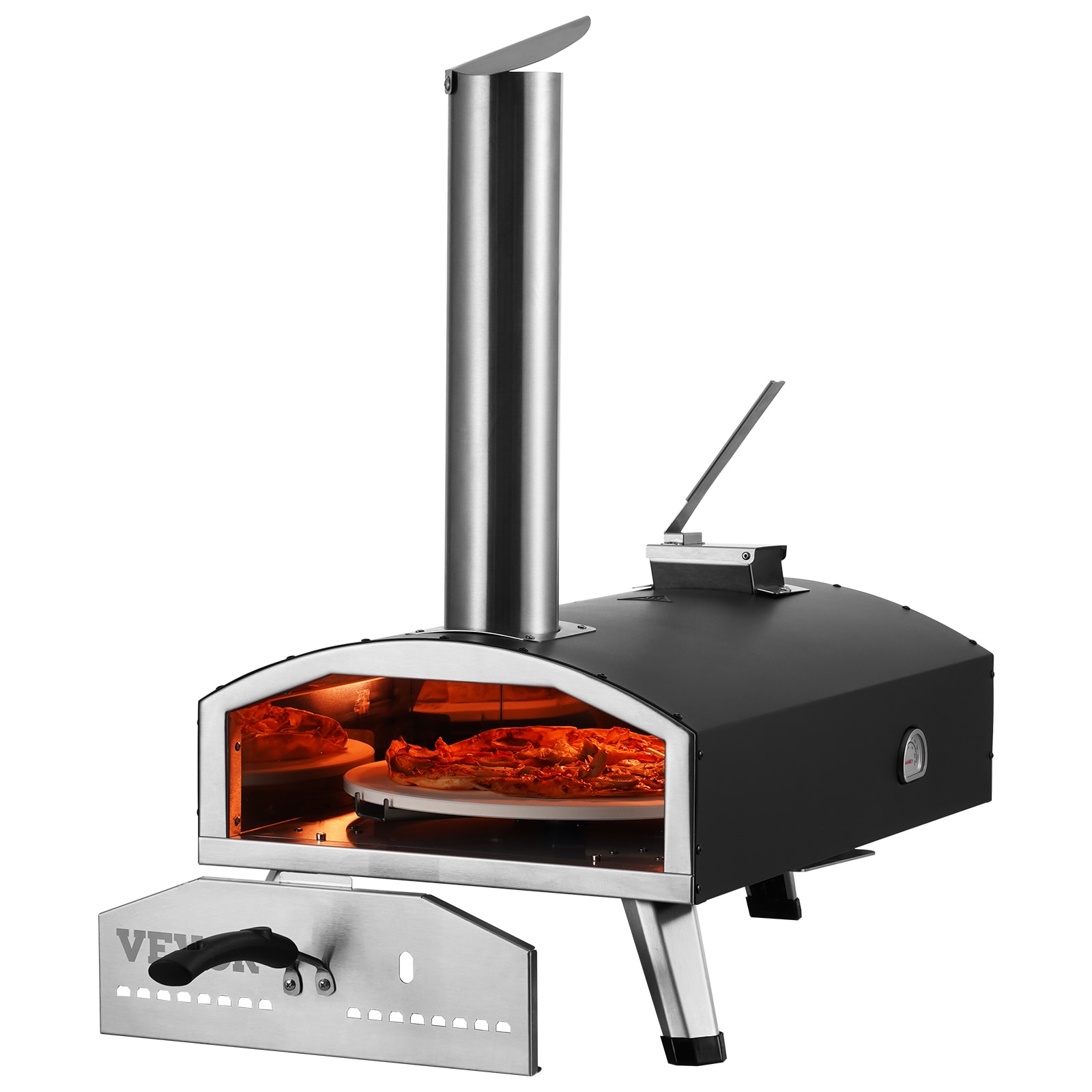 VEVOR BXPSL12YCKLPK77LXV0 12-IN Rotation Pizza Oven Wood pellet Outdoor Pizza Oven