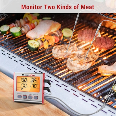 Thermopro Tp828bw Remote Meat Thermometer With Long Wireless Range And Dual  Stainless Steel Probes For Grilling Smoker Bbq Thermometer : Target