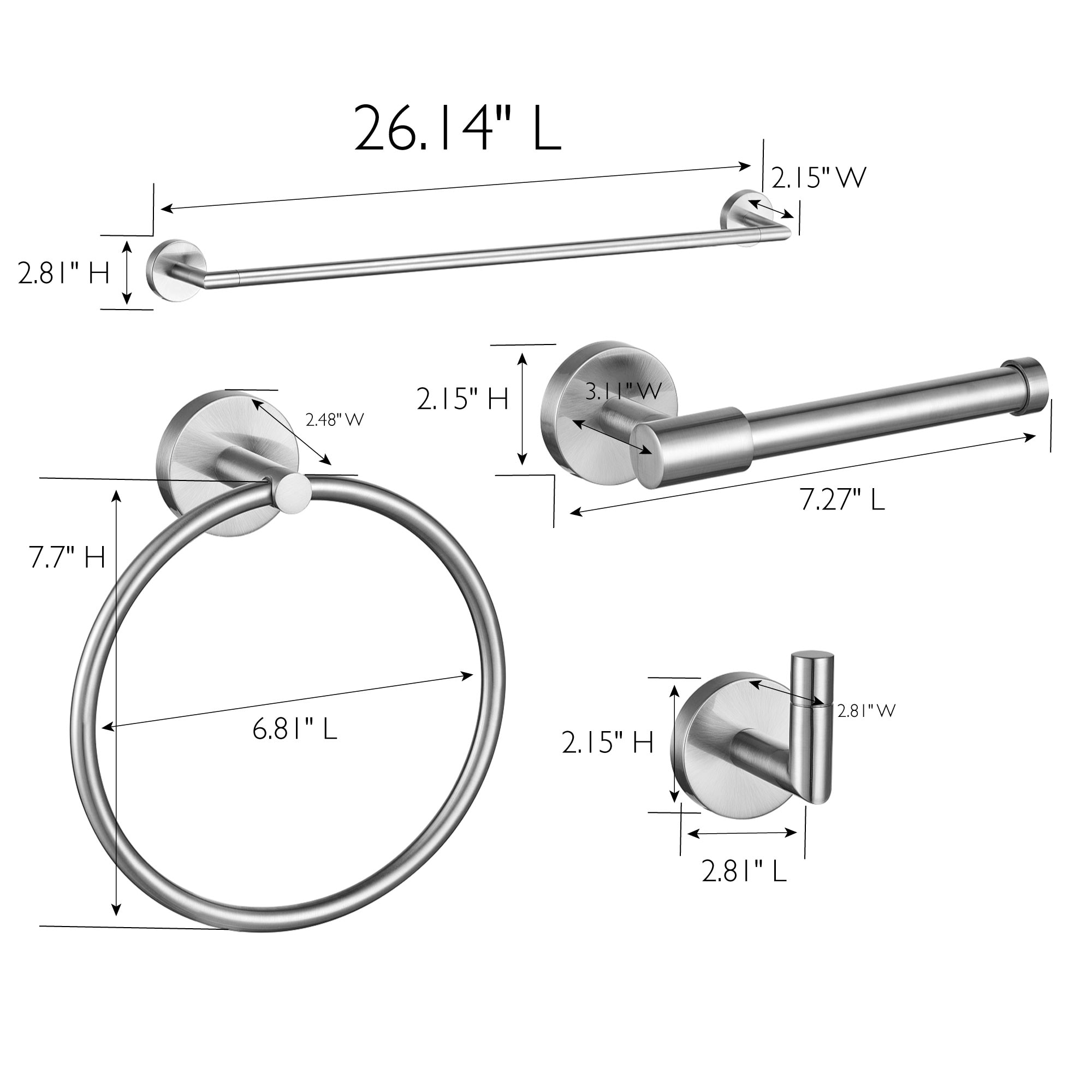 Design House 4-Piece Graz Satin Nickel Decorative Bathroom Hardware Set ...