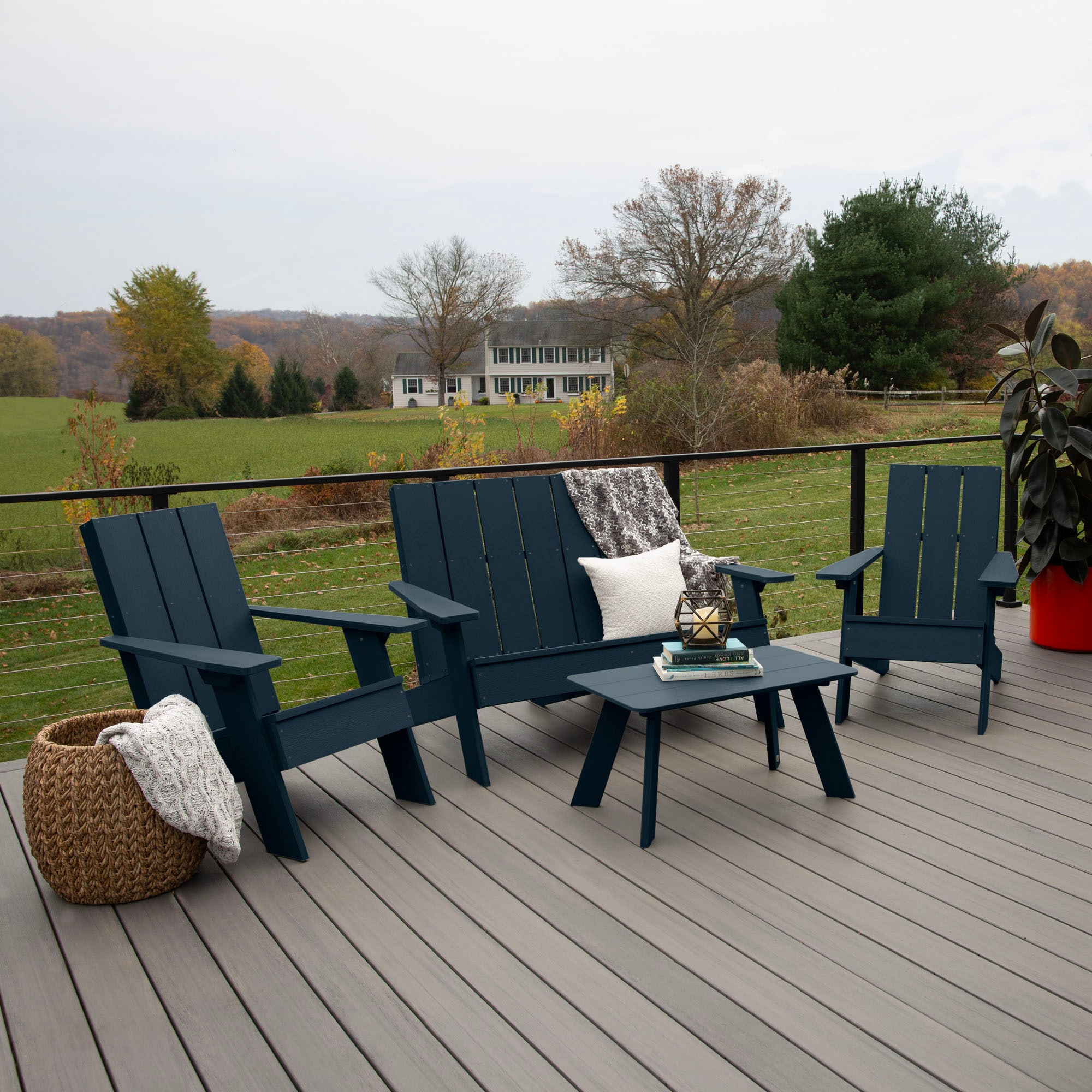 highwood AD-KITCHRAD01-FBE 4 -Piece Patio Conversation Set