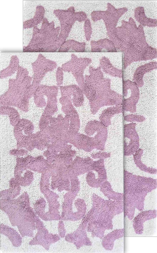 Chesapeake Merchandising Bursting Flower 2 Piece Bath Rug Set, Off White/Blush