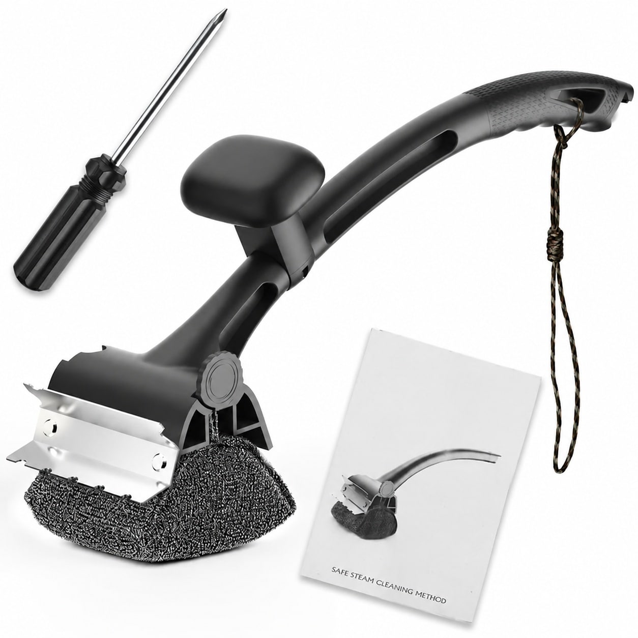 JVFCXXV -  Bristle Free Grill Brush with Replaceable Heads Safe Grill Cleaner for Cast Iron Stain...