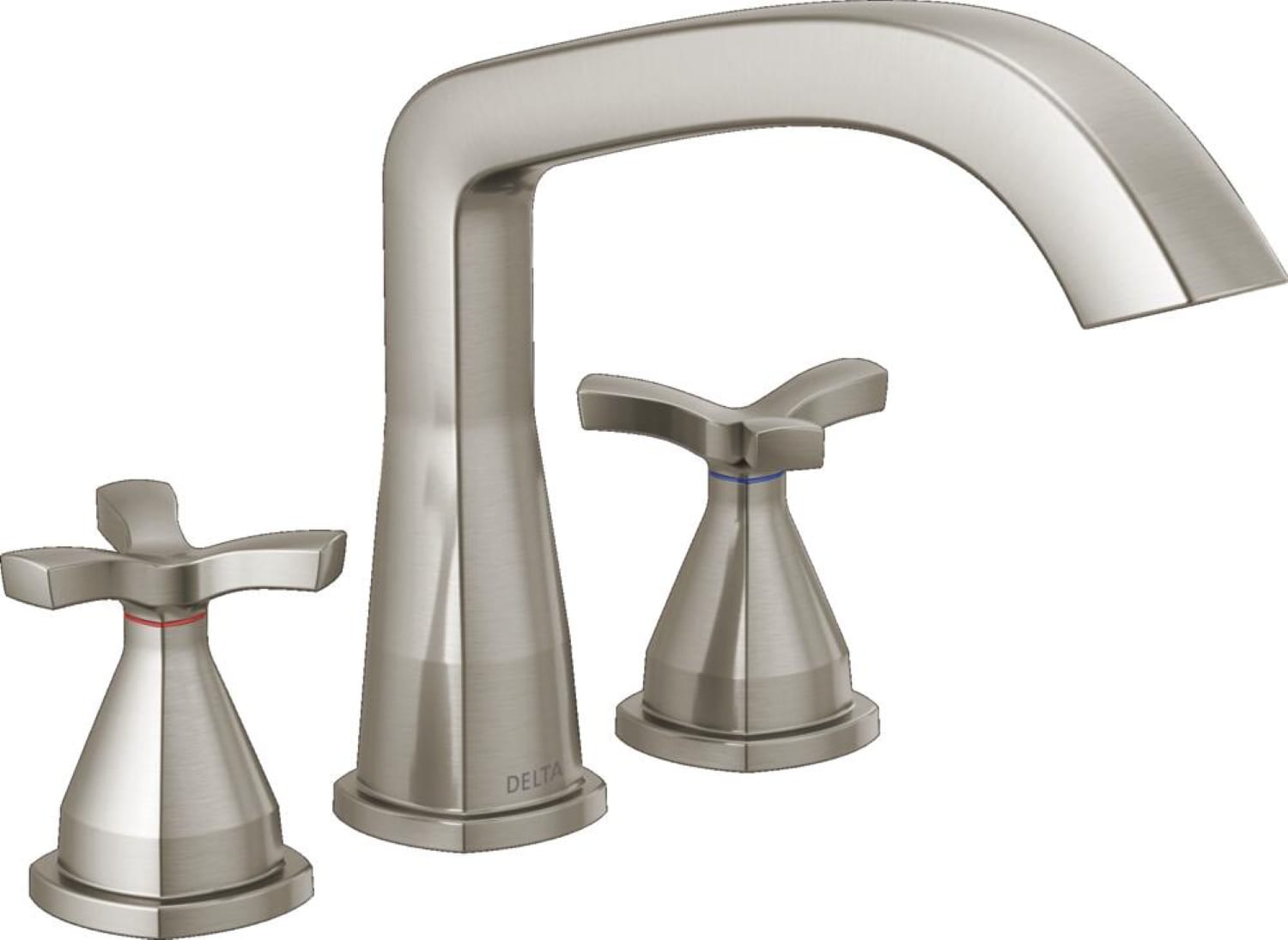 Delta T27766-SS-PR Lumicoat Stainless 2-handle Deck-mount Roman Mid-arc Bathtub Faucet
