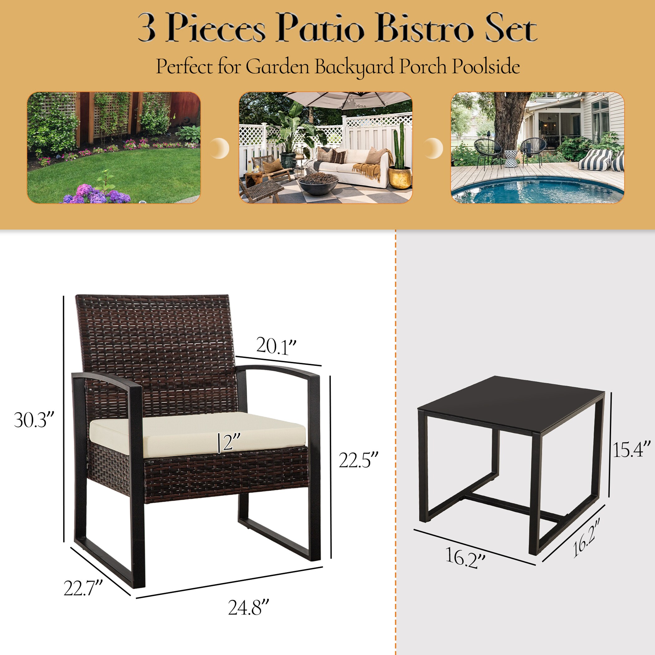 FOREST HOME HB002-BKGY Patio-Conversation-Sets - View #2