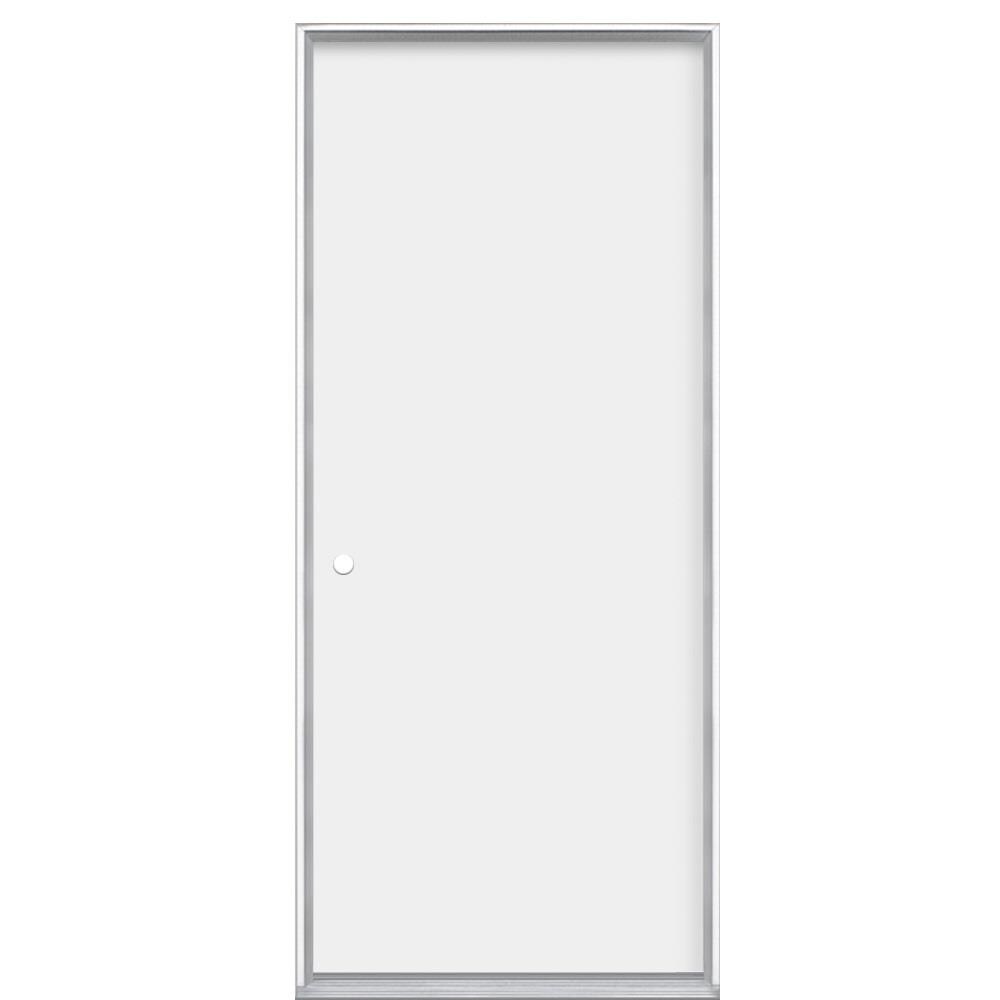 ProSteel 106631 30-in x 80-in x Steel No glass Left-hand inswing Primed Prehung Front Door Insulating core