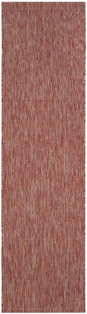 Safavieh CY8520-36522-212 Courtyard Pumpion 2 x 12 (ft) Loomed Polypropylene Red/Red Rectangular Indoor/Outdoor Abstract Coastal Runner rug