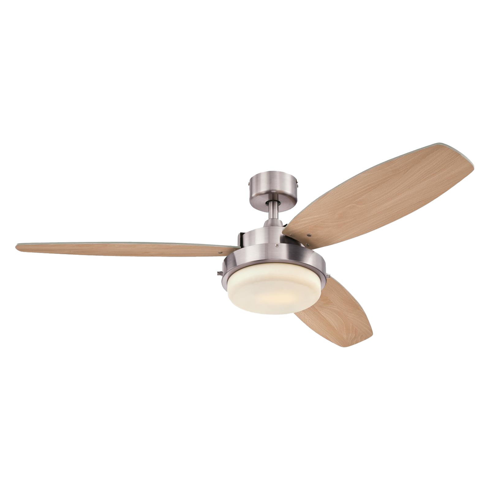 Ciata 52-in Brushed Nickel With Beige Blades LED Indoor Ceiling Fan ...