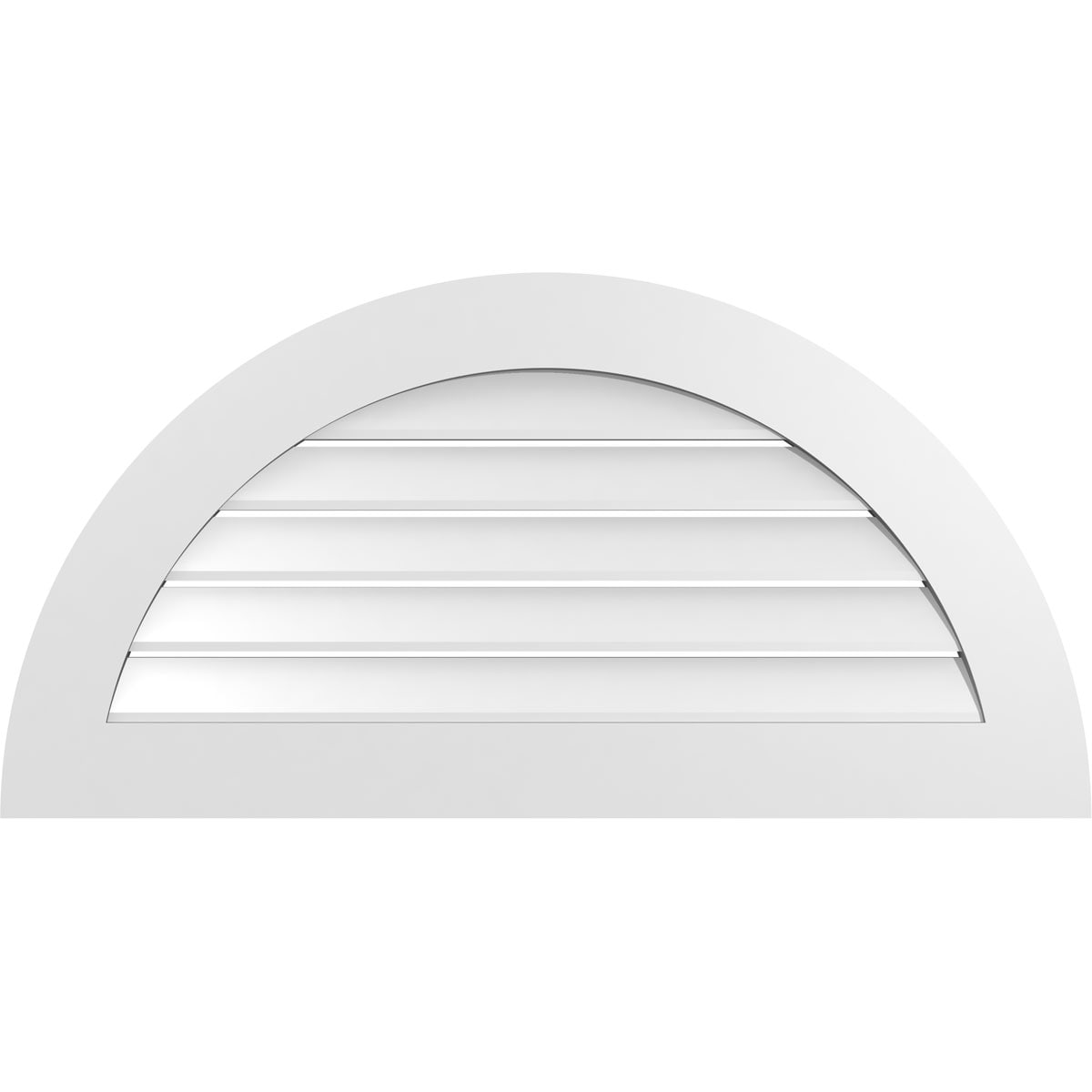Ekena Millwork GVPHR40X2001SF 40-Inches x 20-Inches Off-white Half round PVC Gable Louver Vent