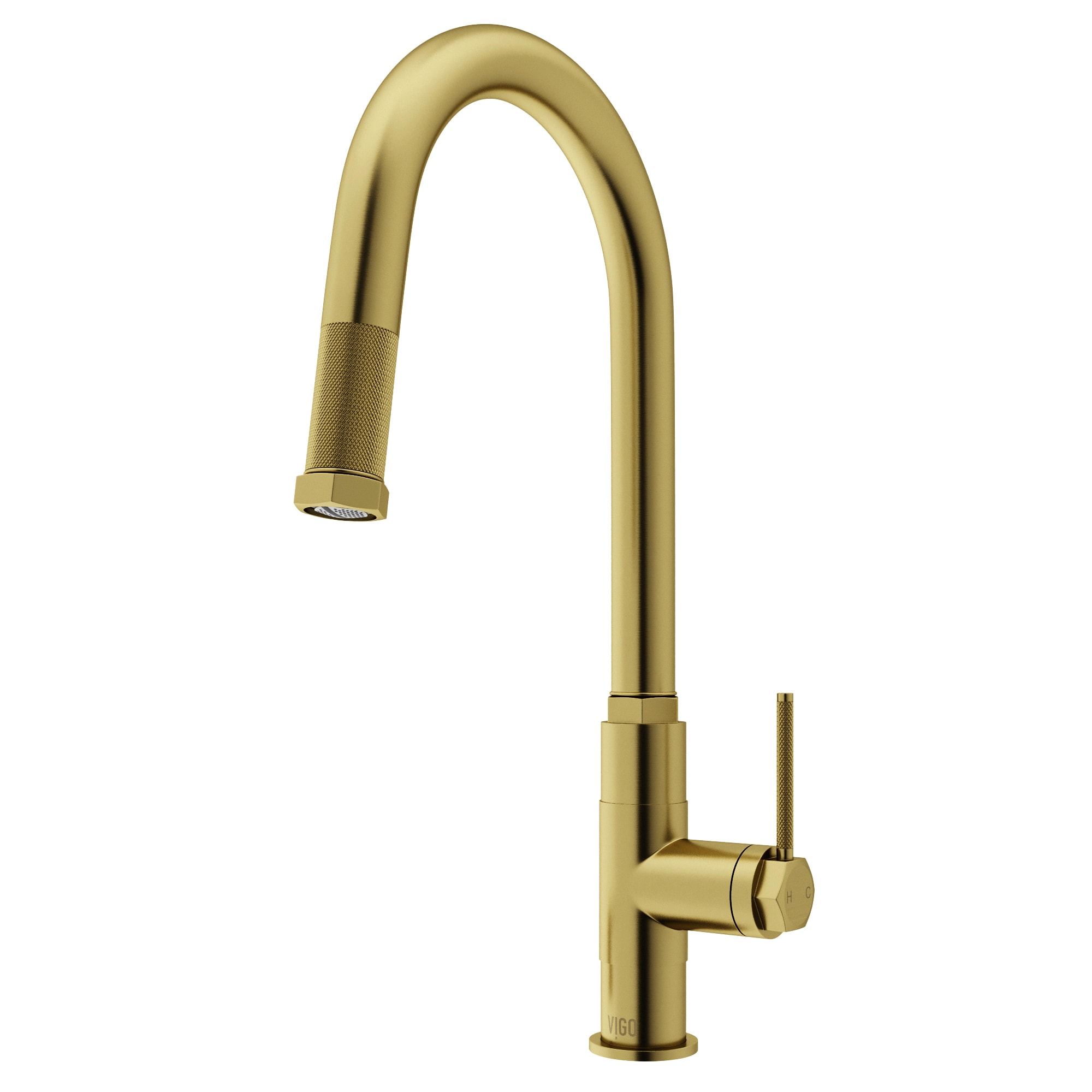 VIGO VG02035MG Hart Matte Brushed Gold Single Handle Deck-mount Pull-down Kitchen Faucet