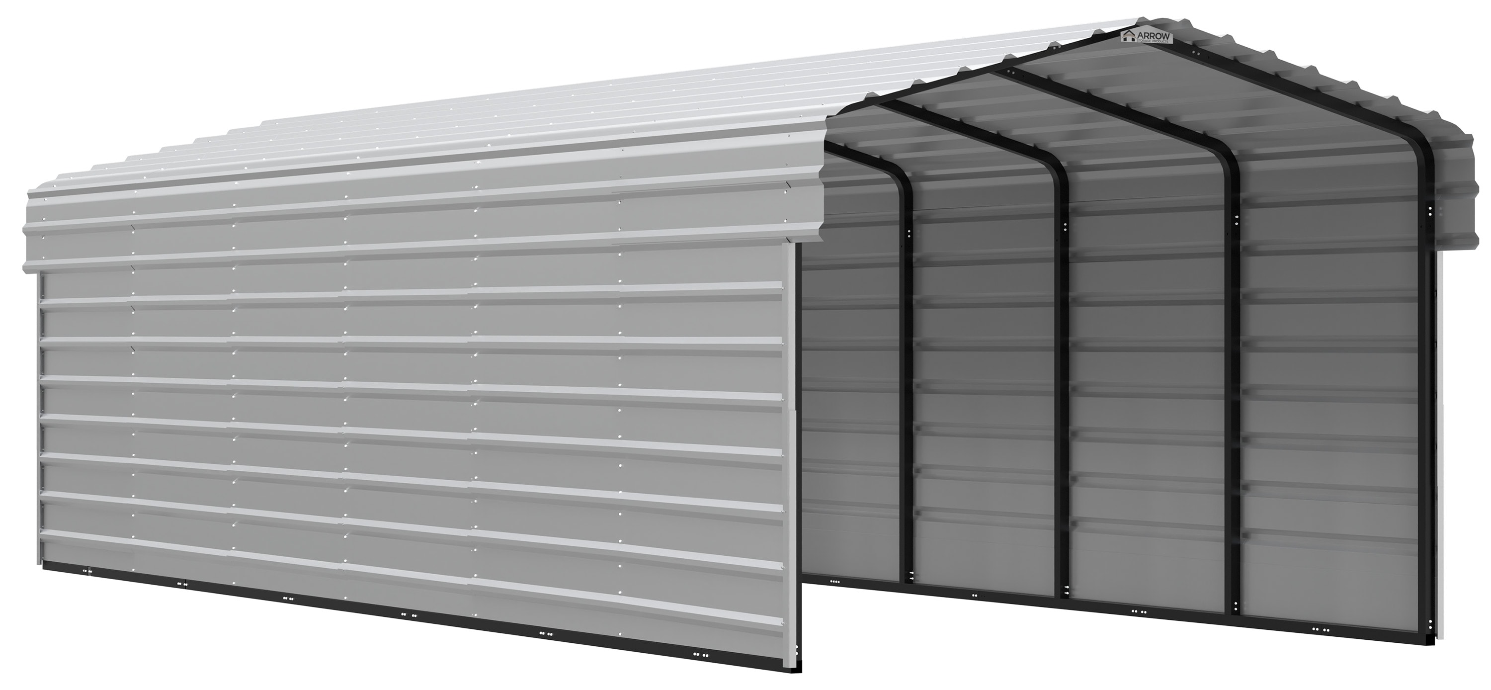 Arrow CPH102907ECL2 10-ft W x 29-ft L x 7-ft H Eggshell Metal Carport with Metal Roof
